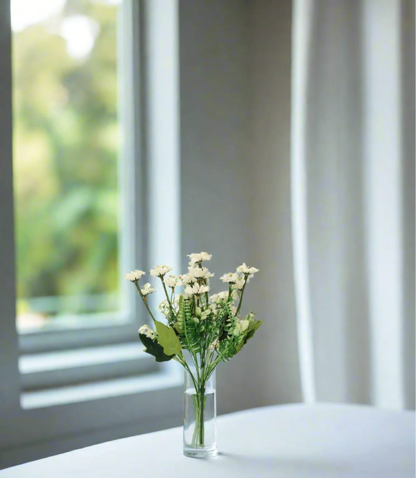 2 tone white flower bunch 13" china