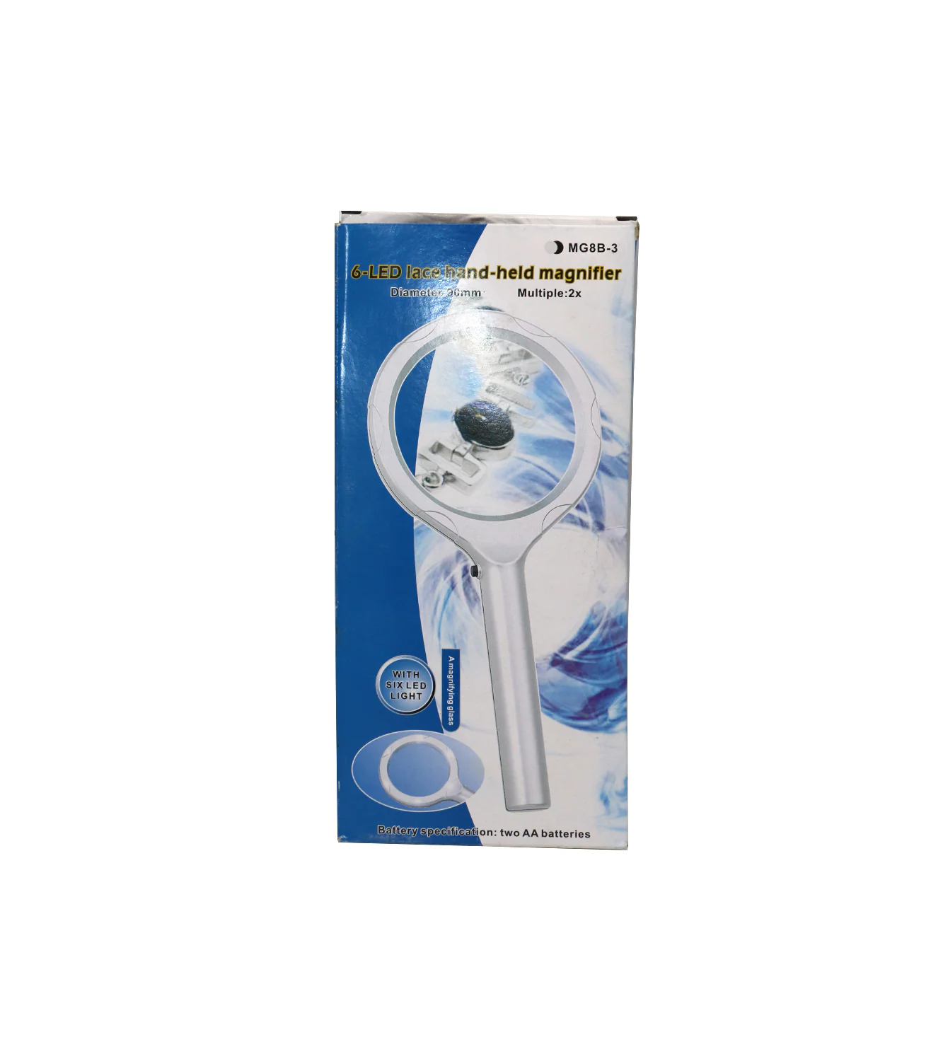 6 led lace hand held magnifier 2x 90mm diameter mg8b-3 - Image 2