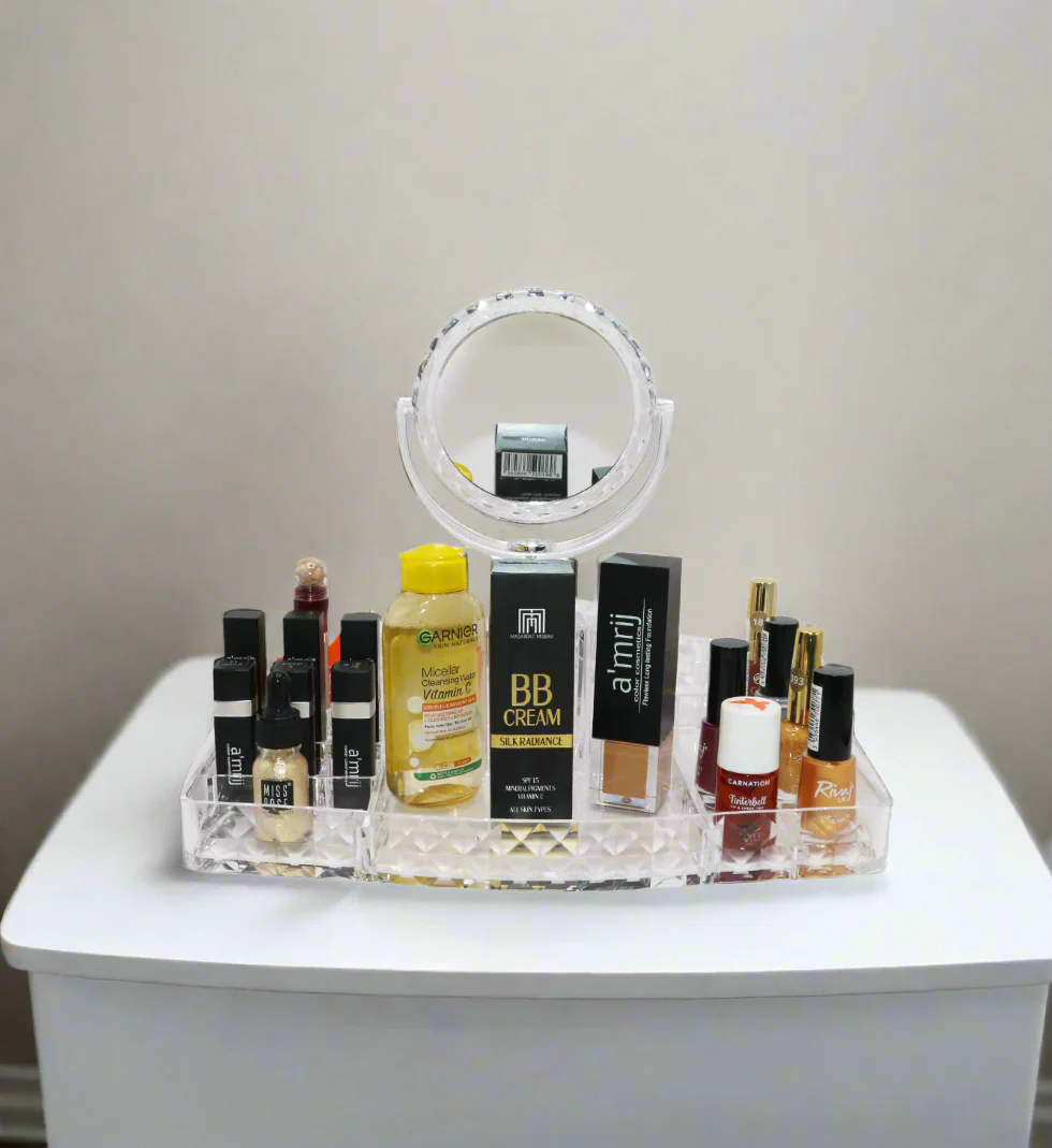 acrylic cosmetics organizer with mirror china 3801