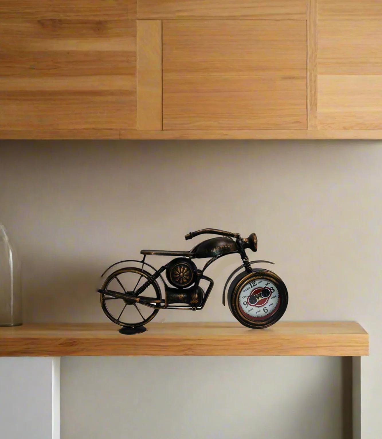 antiqe look matle bike & clock 9"x16.5" china d250