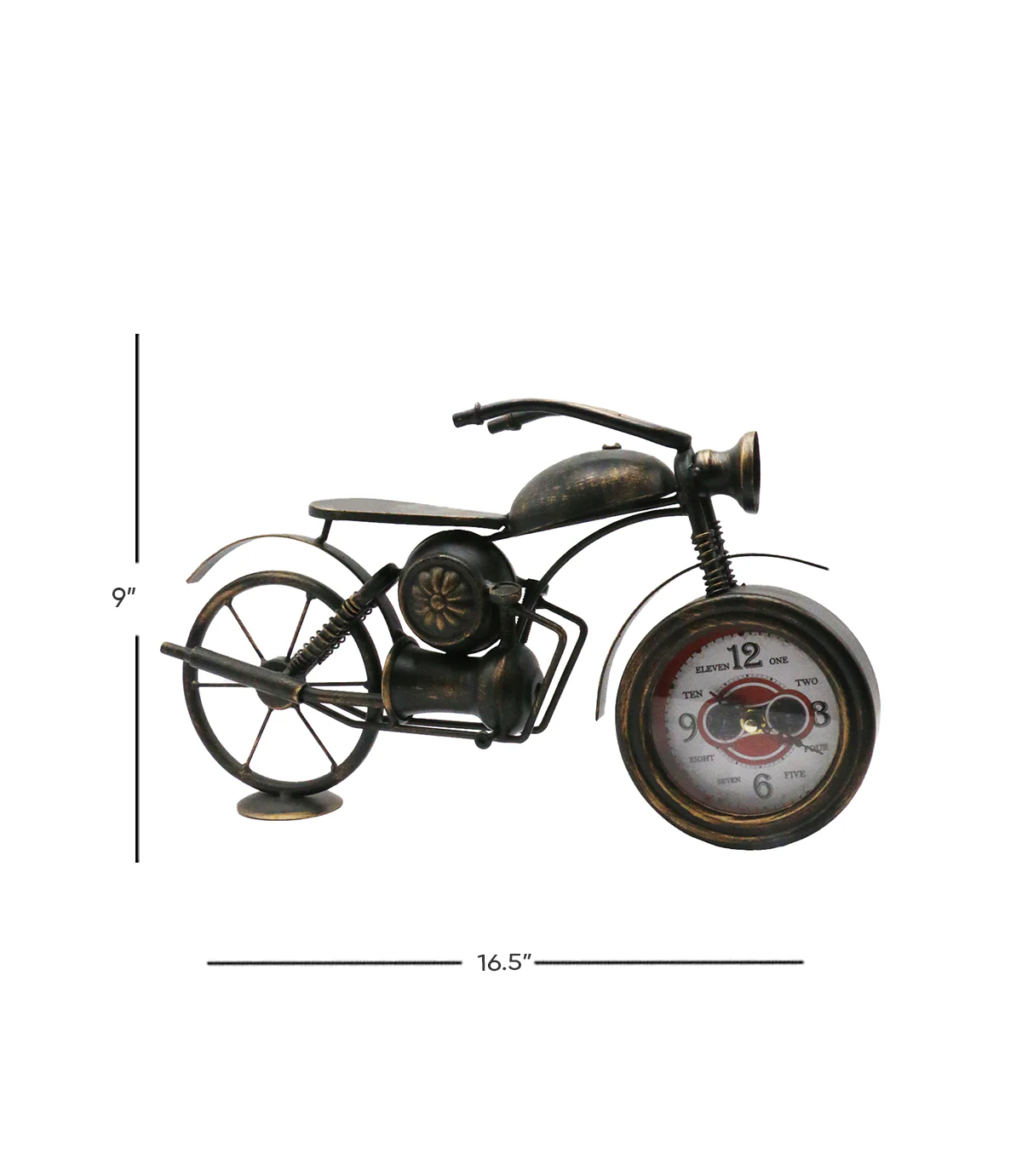 antiqe look matle bike & clock 9"x16.5" china d250 - Image 2