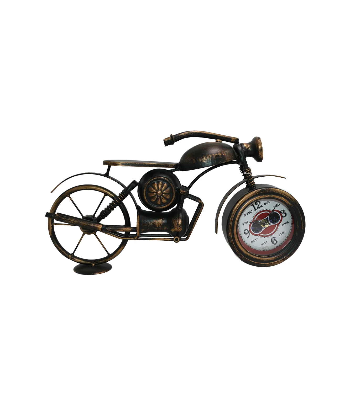 antiqe look matle bike & clock 9"x16.5" china d250 - Image 3