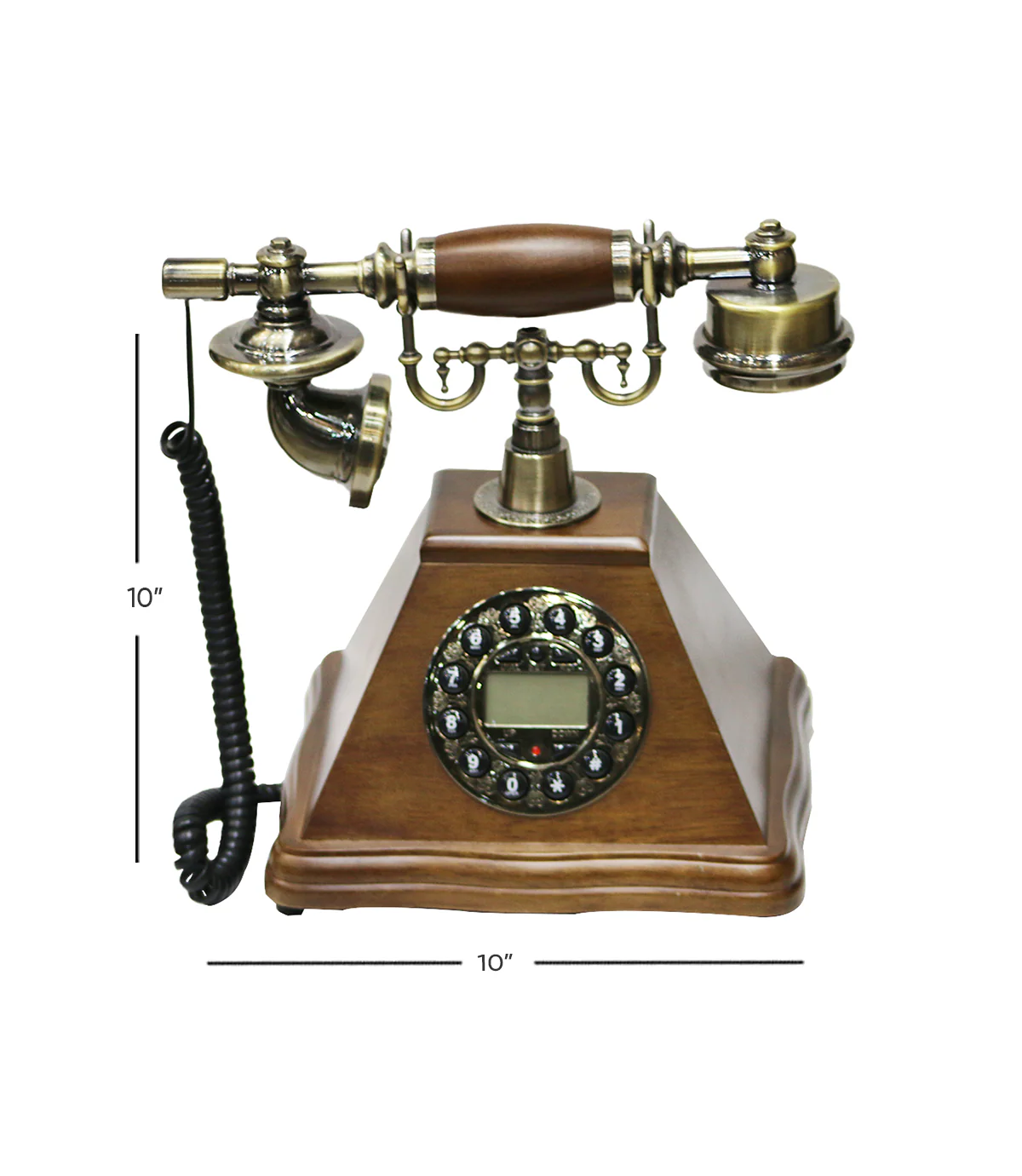 antique wood & metal telephone 10"x10" china 954 - Image 2
