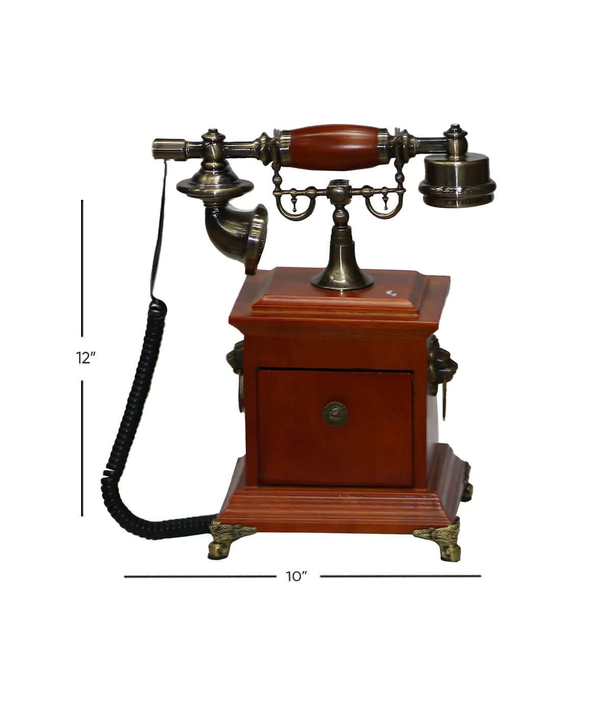 antique wood & metal telephone 12"x10" china 955 - Image 2