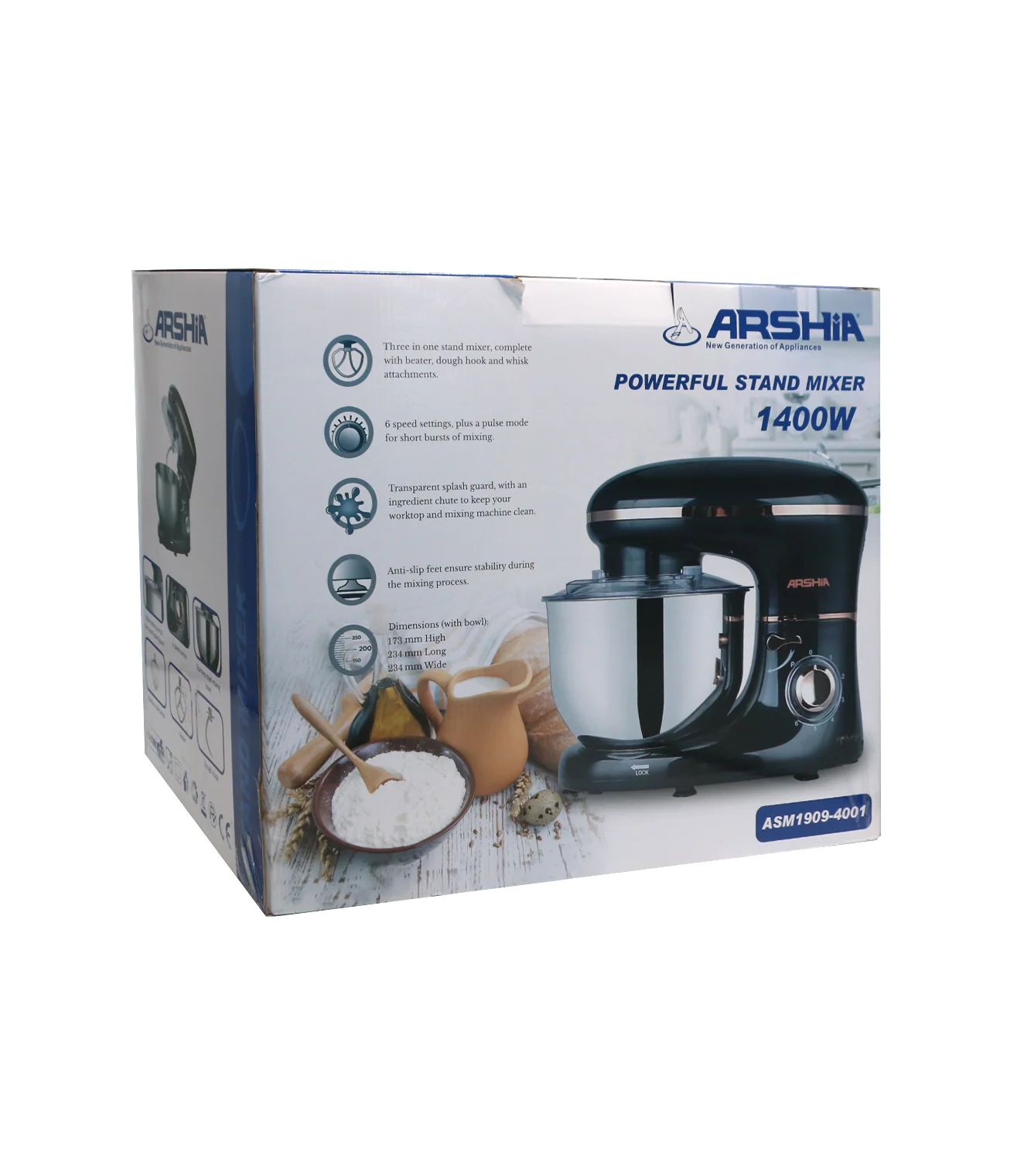 arshia stand mixer 1400w china asm1909-4001 - Image 2