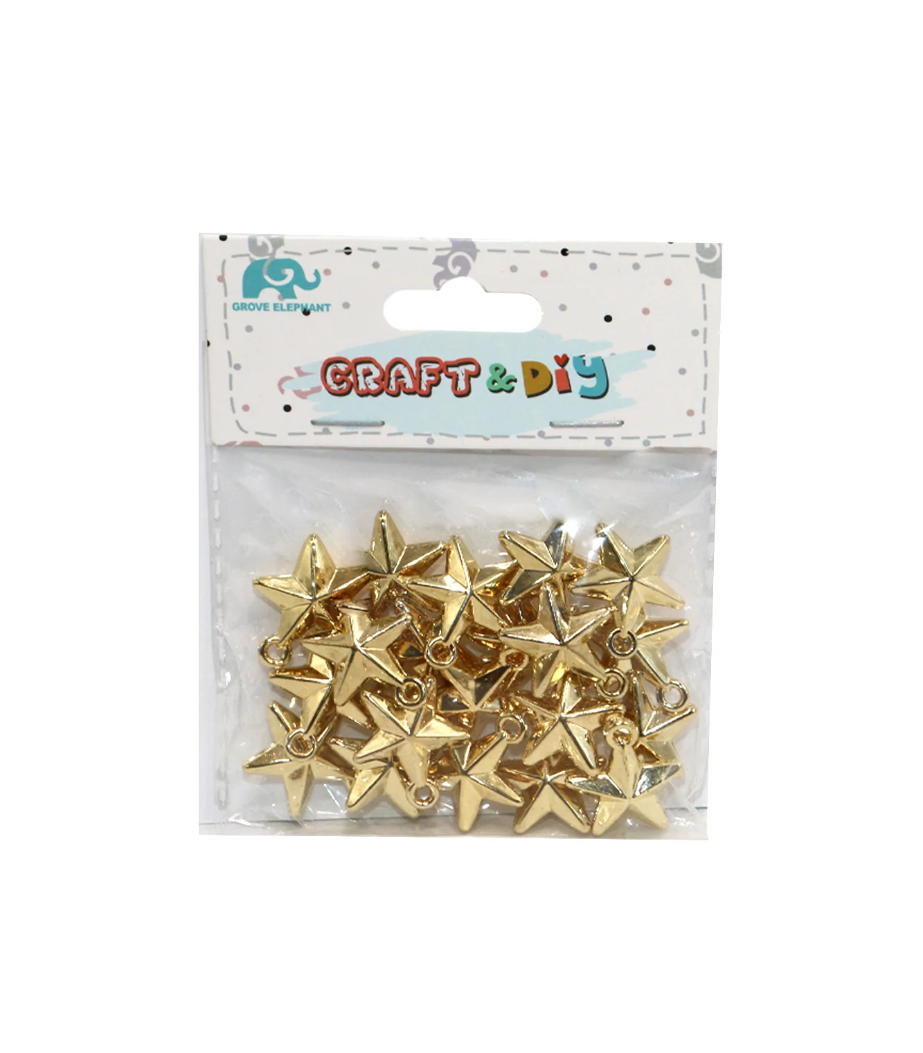 art and craft gold star pendant for craft 20pc - Image 2