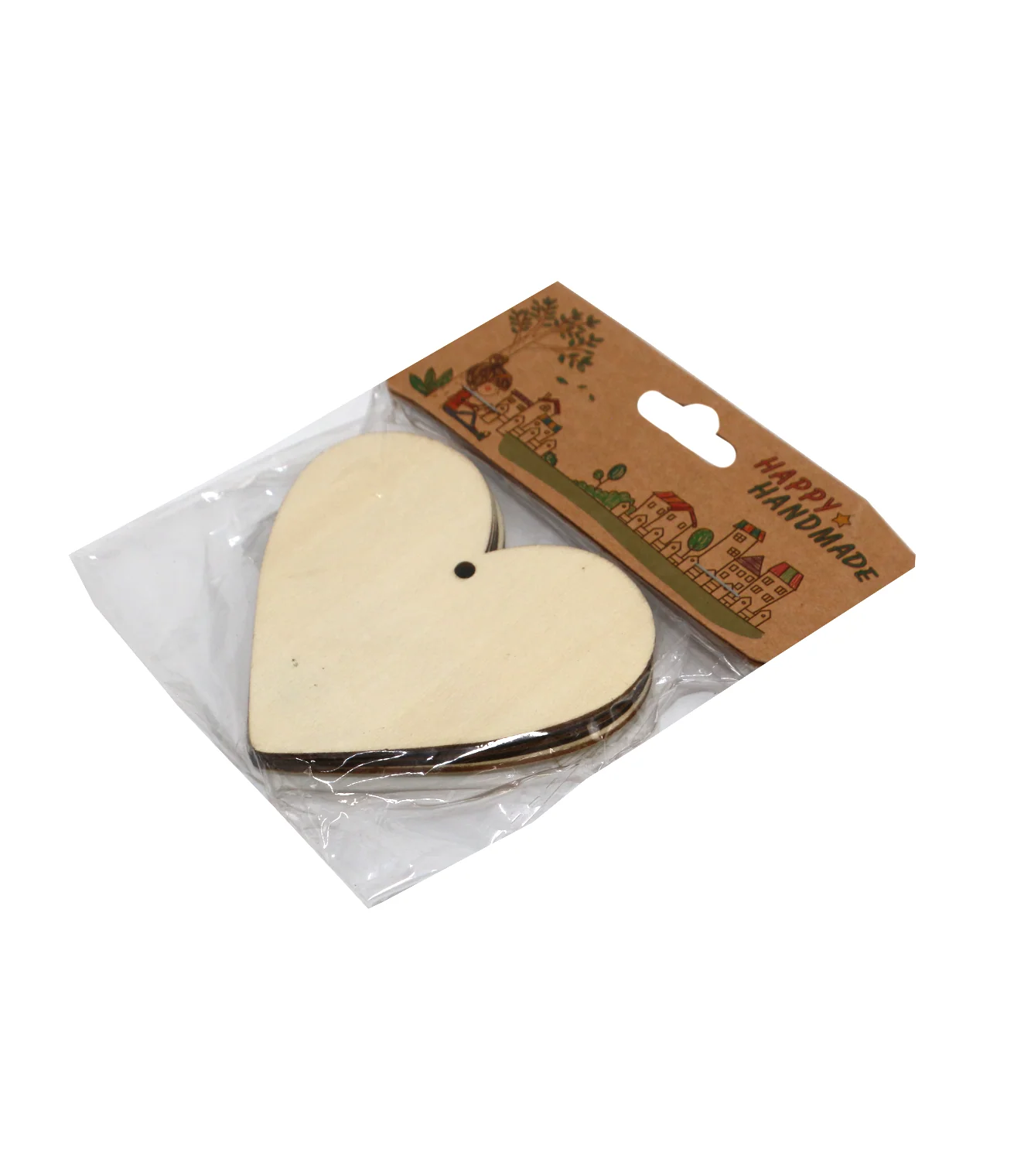 art and craft wooden hanging heart 5pc - Image 2