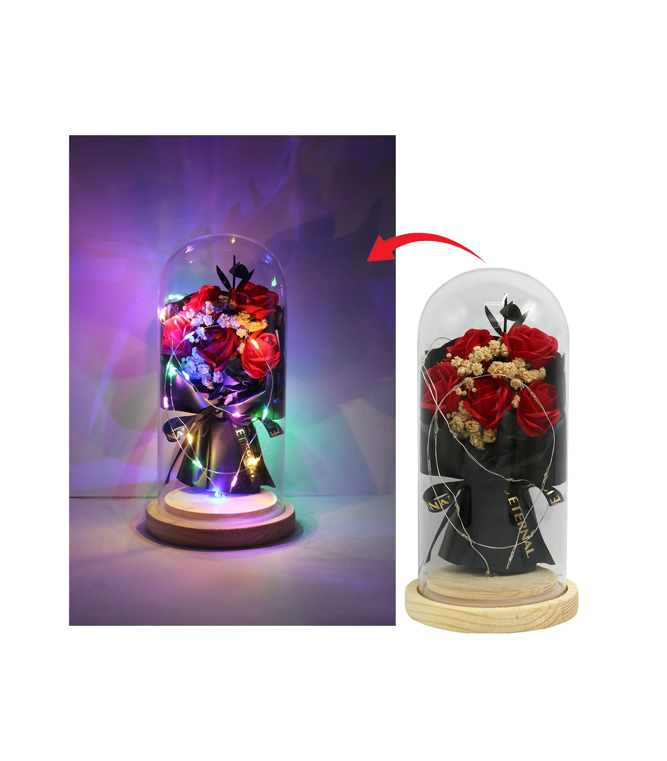 artificial flower in glass decorative 7122-7 - Image 3