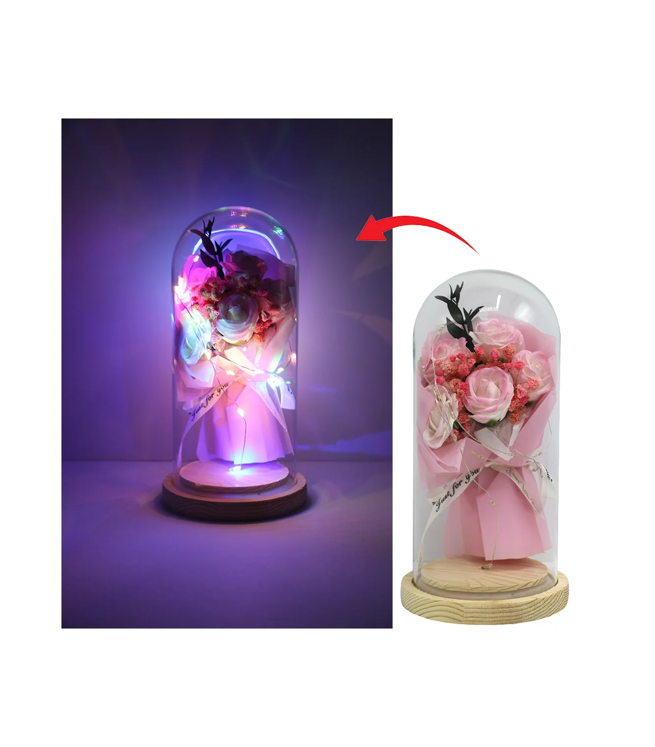 artificial flower in glass decorative 7122-7 - Image 4