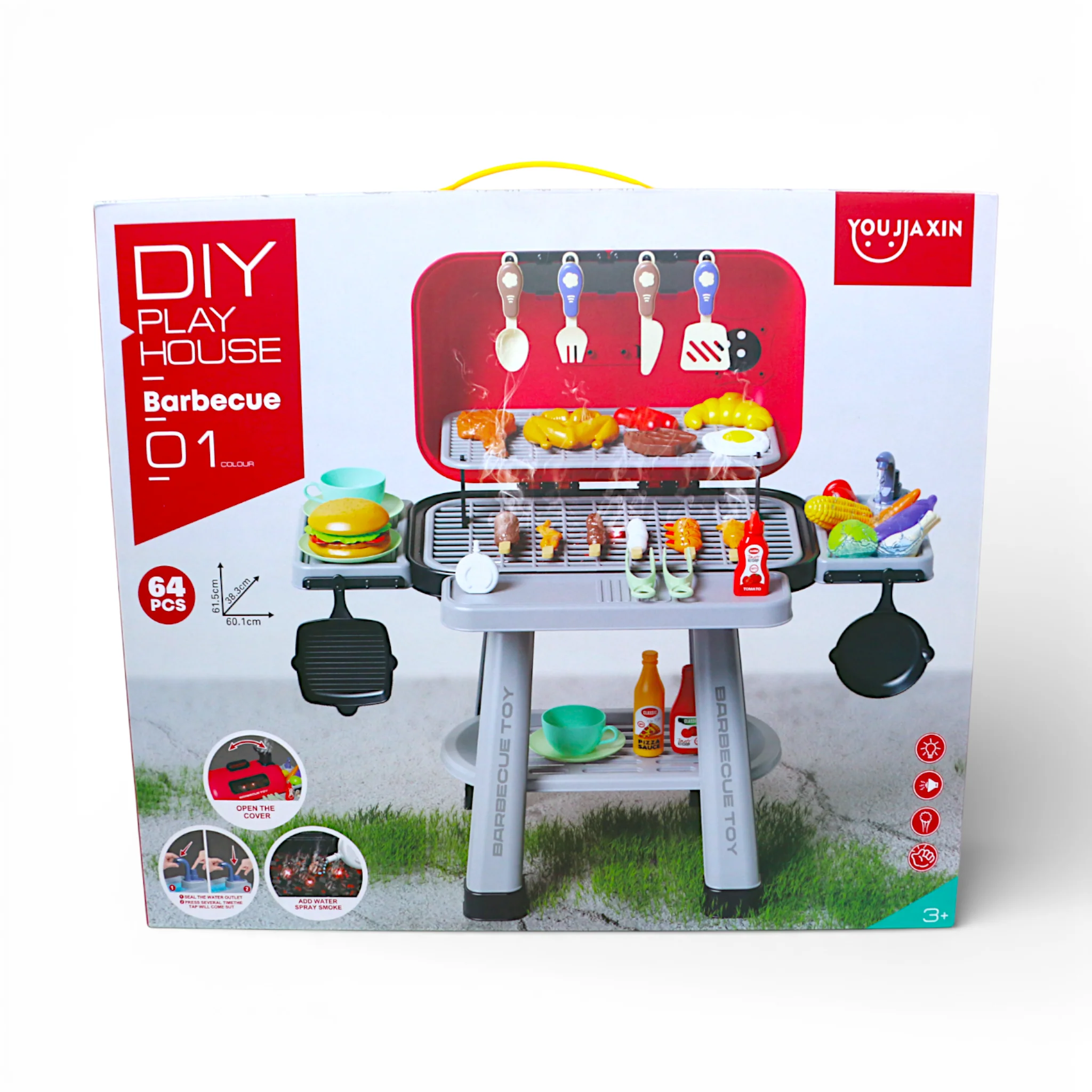 barbeque play house set 64 pc with lights & spray 60.1x38.3x61.5cm china - Image 2