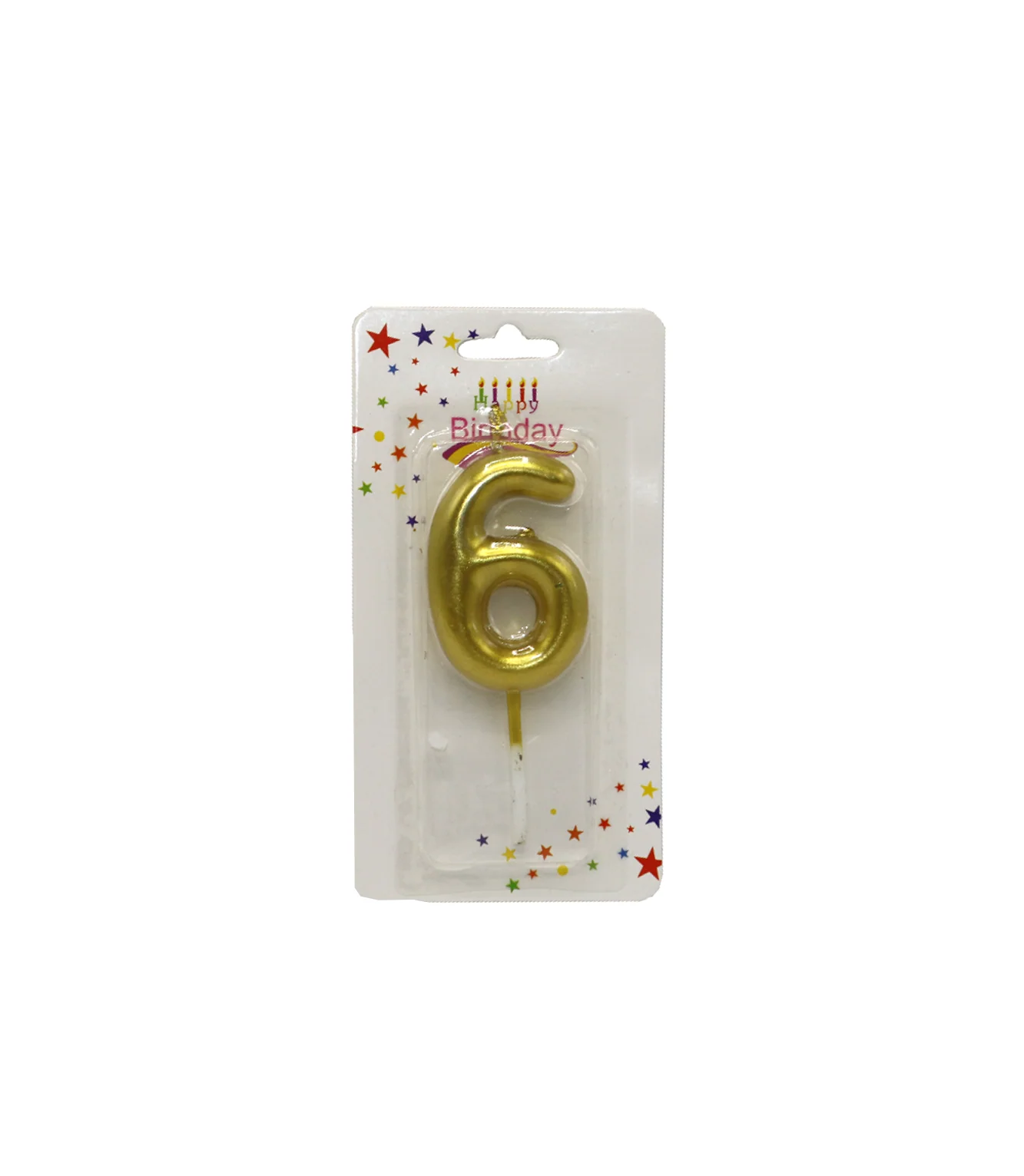 birthday candle #6 golden & silver - Image 2