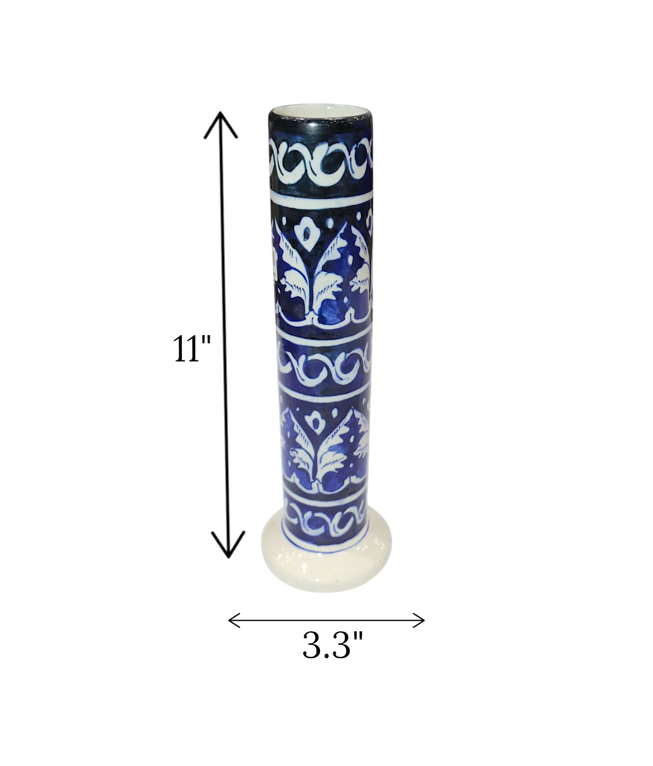 blue pottery cylinder vase s - Image 2