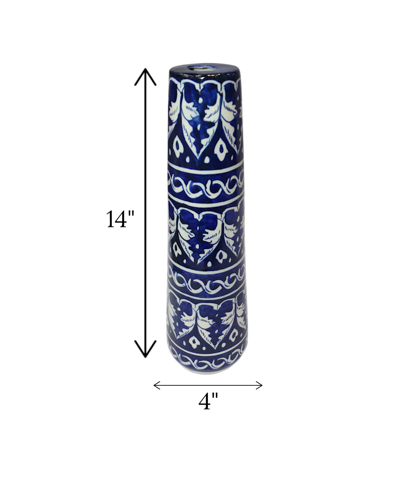 blue pottery flower vase - Image 2