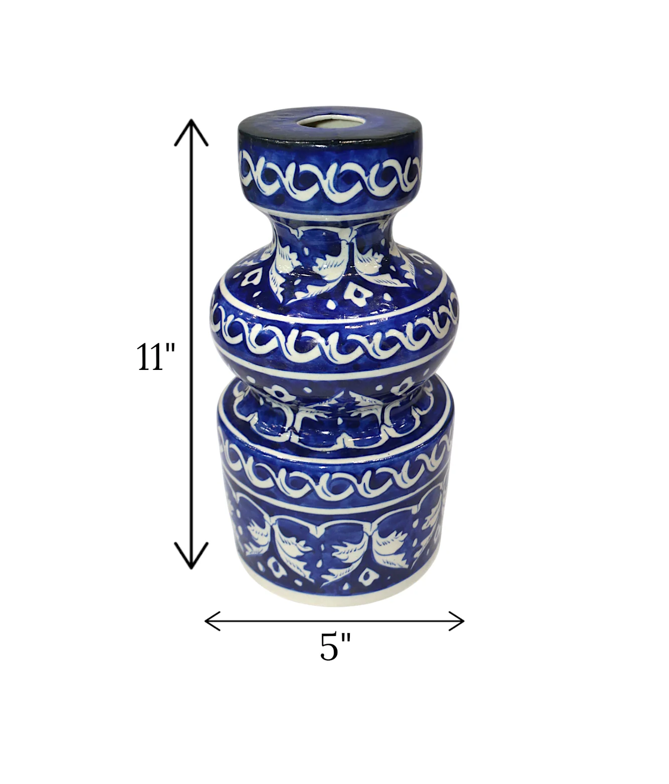 blue pottery flower vase new shape - Image 2