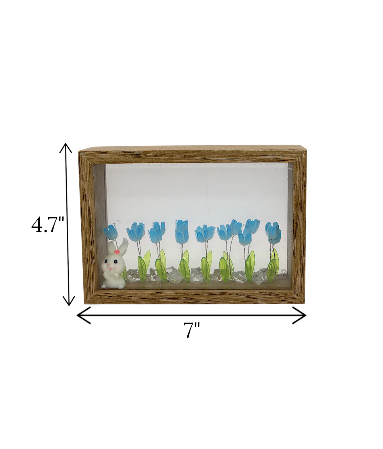 blue tulip flower light with wood frame china "4.7x7" - Image 2