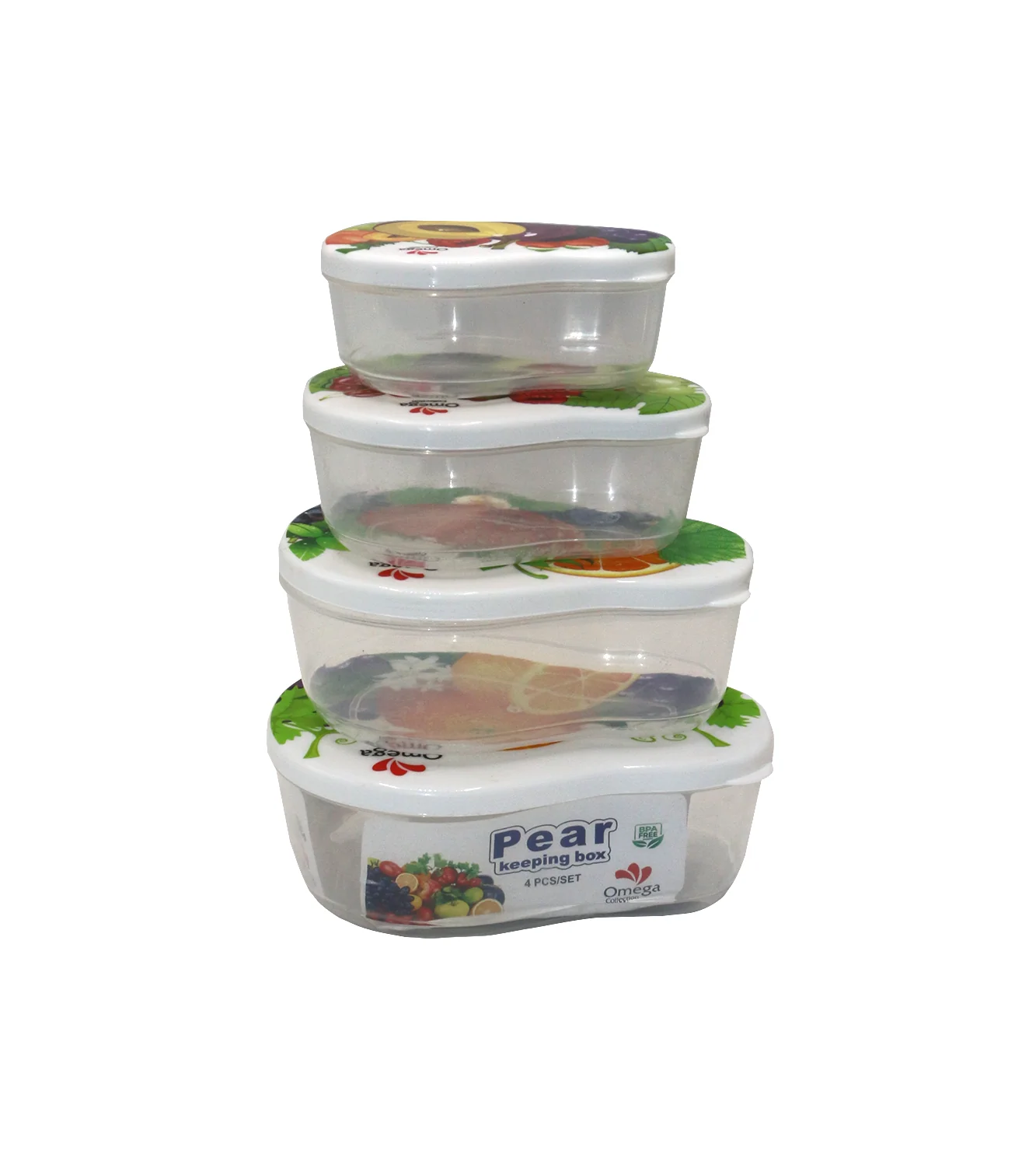 plastic box set 4pc pear pak d471 - Image 2