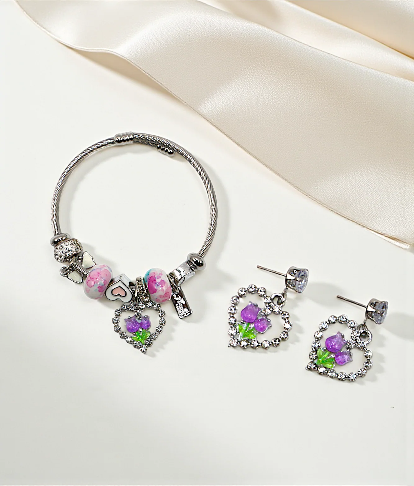 bracelet silver vintage multi beads china - Image 3