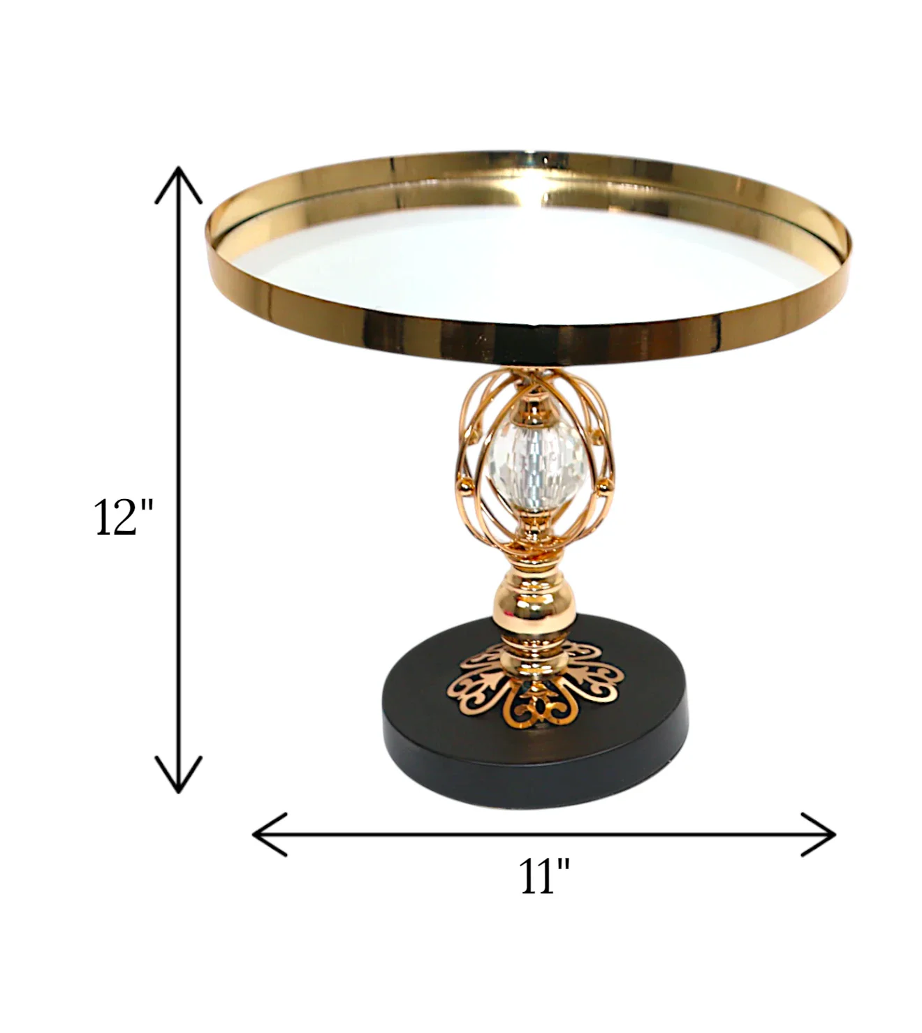 cake stand golden with black base large china "11x12" - Image 2