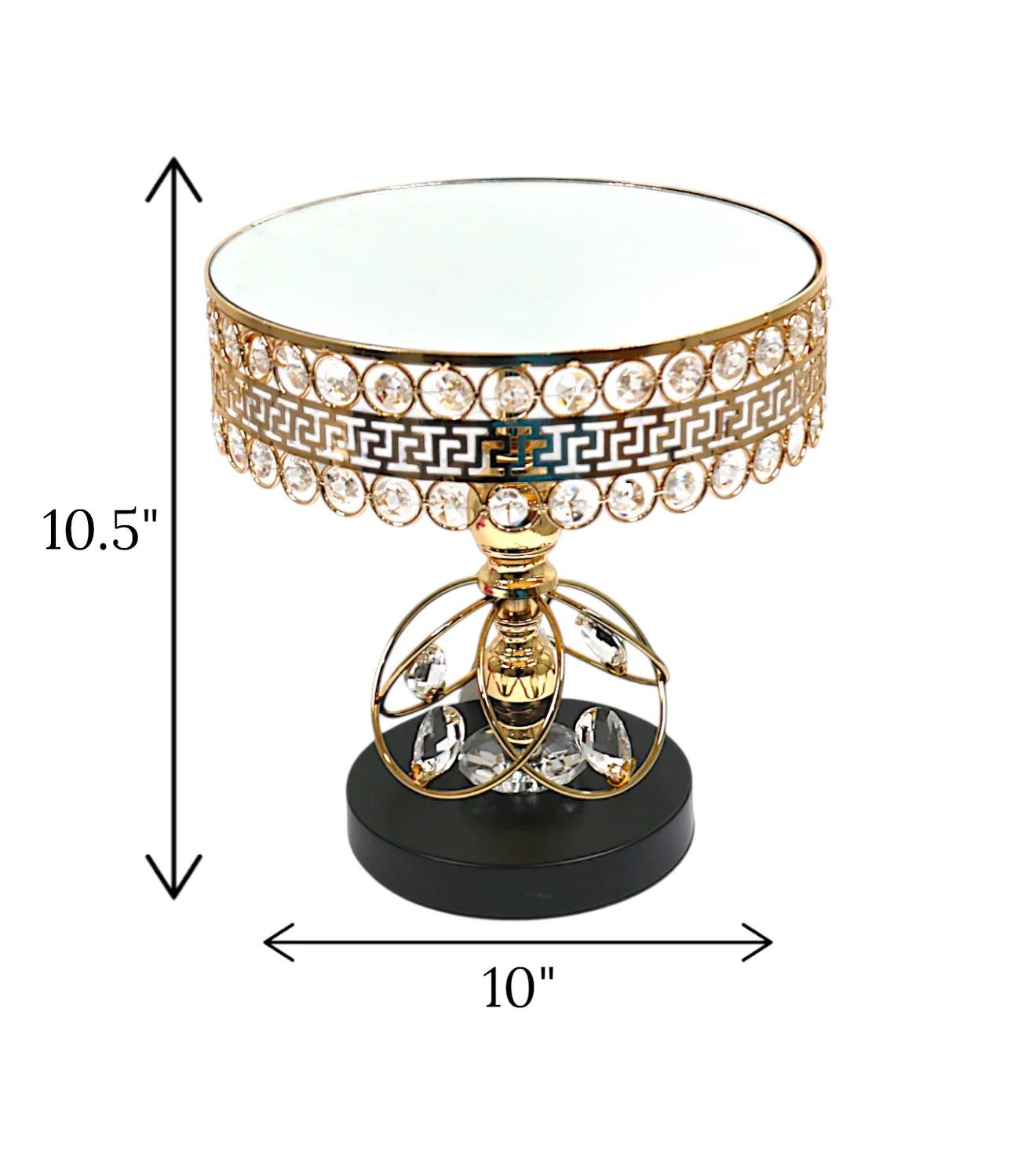 cake stand golden with crystal beads medium china "10.5x10"" - Image 2