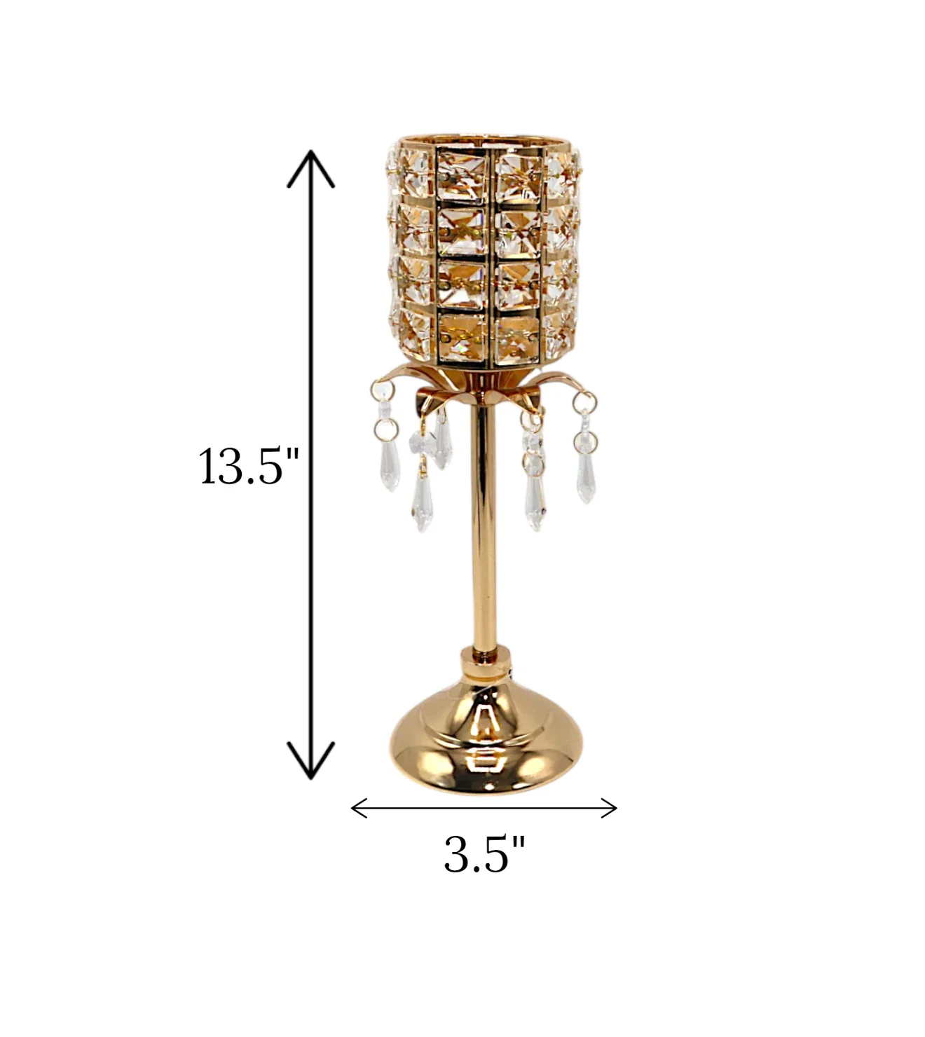 candle stand flower golden large china "13.5x3.5" - Image 2