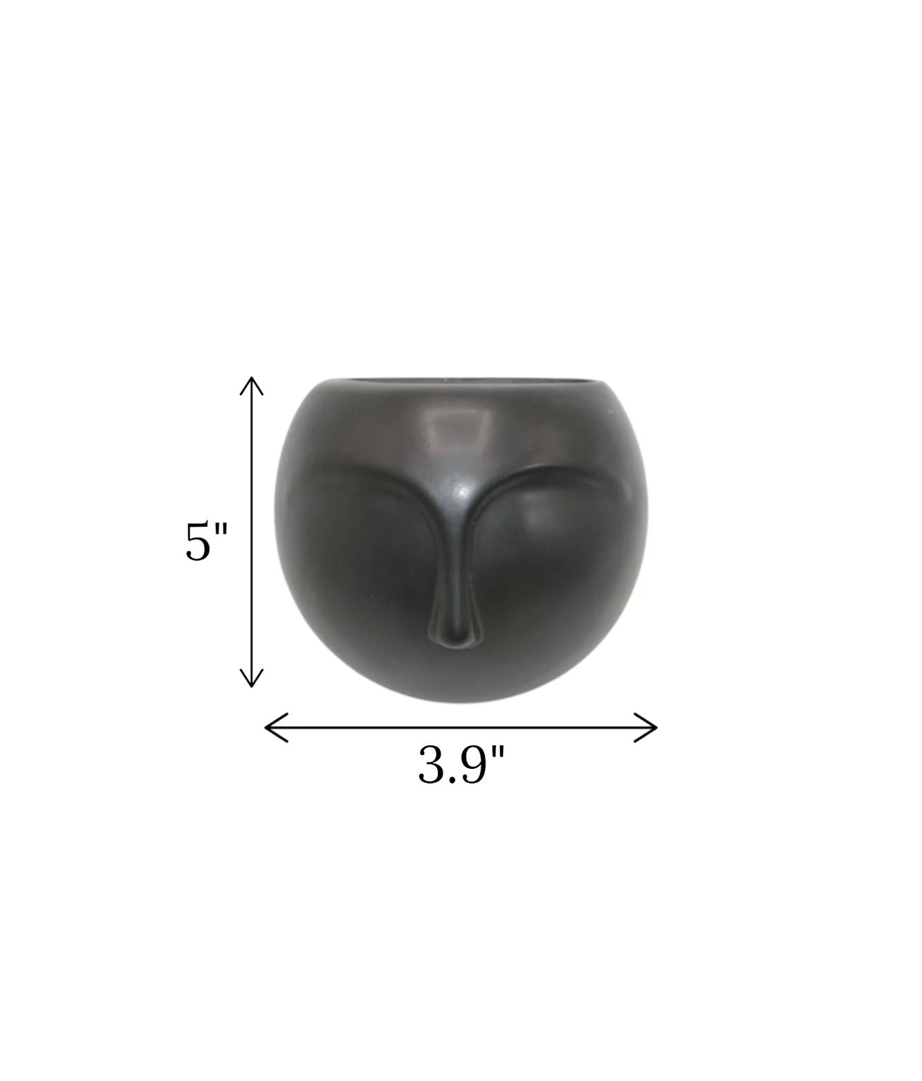 ceramic face vase wall hanging black china "5x3.9" - Image 2