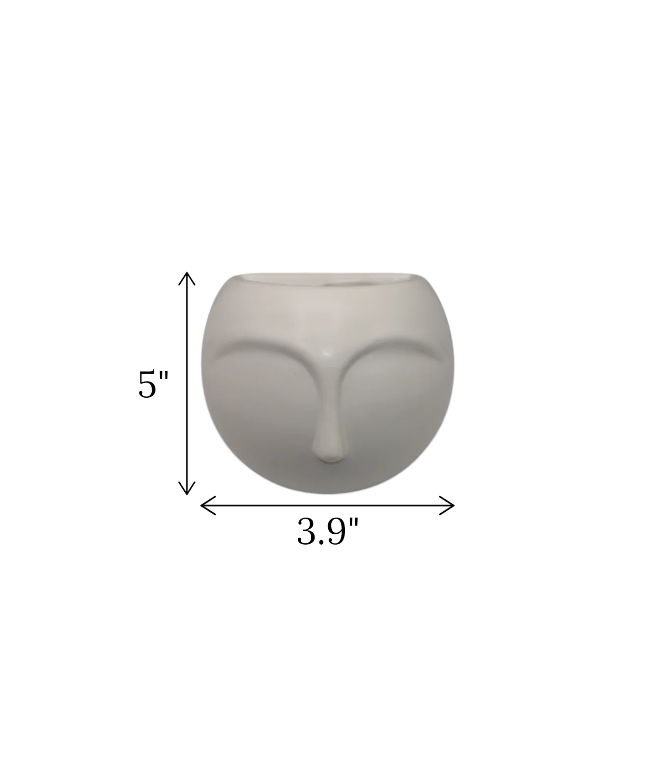 ceramic face vase wall hanging white china "5x3.9" - Image 2