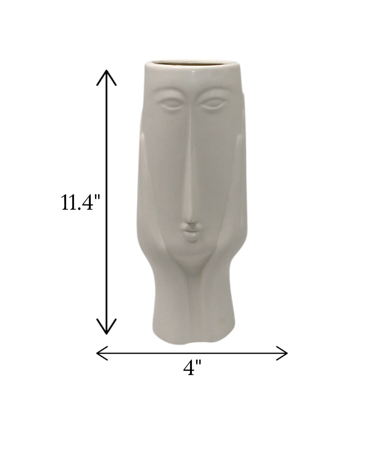 ceramic face vase white large china "11.4x4" - Image 2