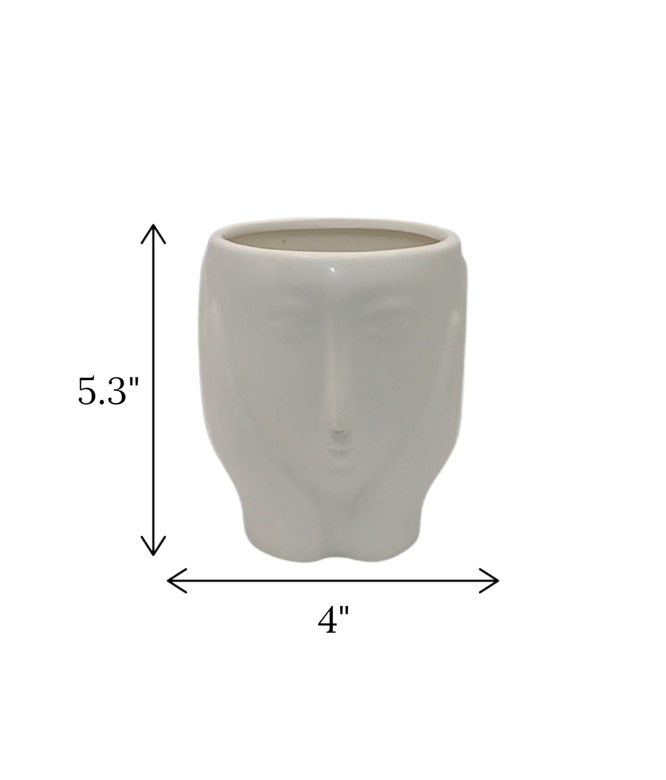 ceramic face vase white small china "5.3x4" - Image 2
