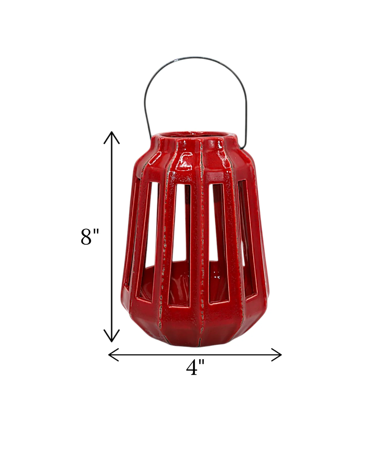 ceramic lantern red china "8x4" - Image 2