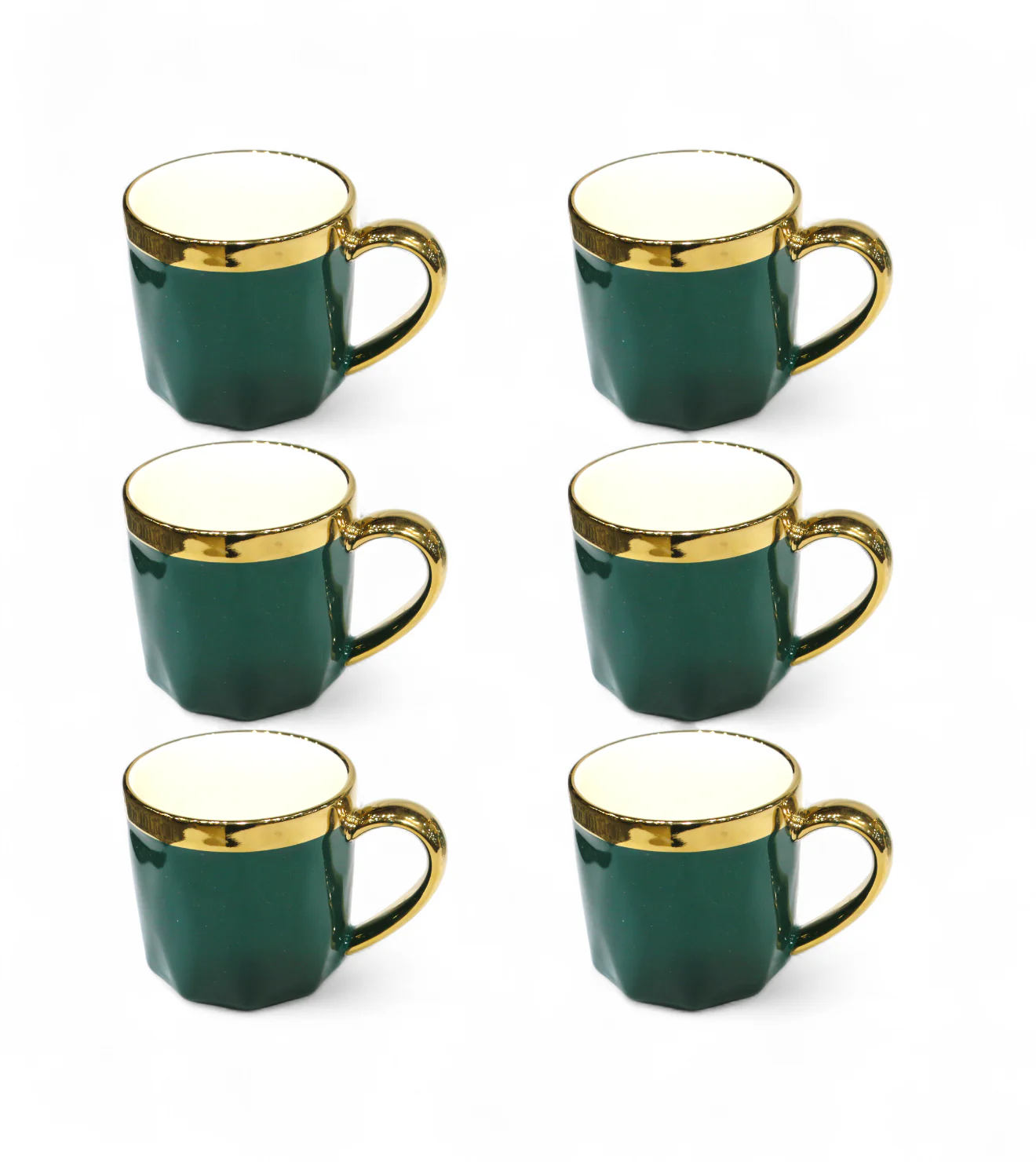 ceramic mug 6pc with metal stand green china 6819 - Image 2