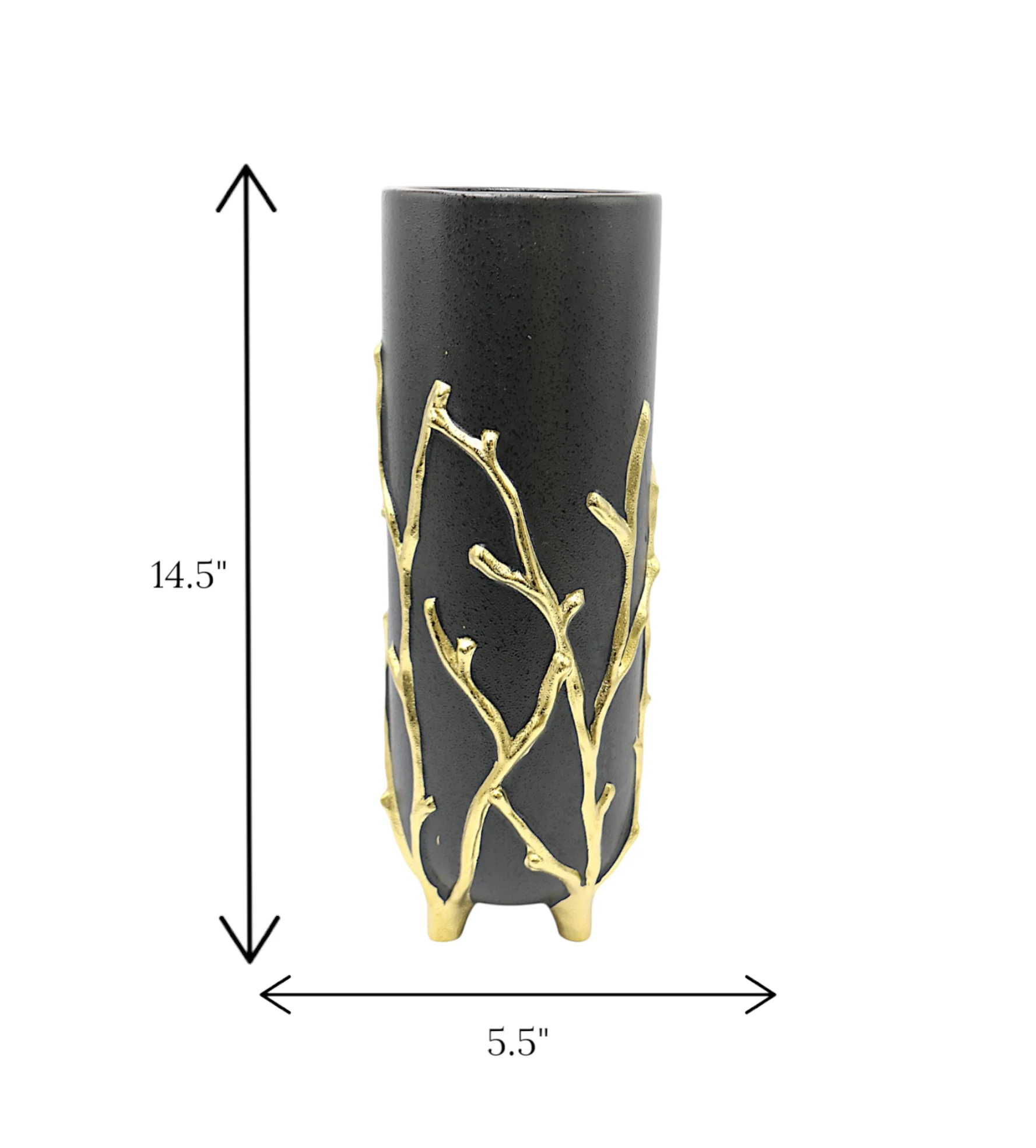 ceramic vase black & golden large china - Image 2