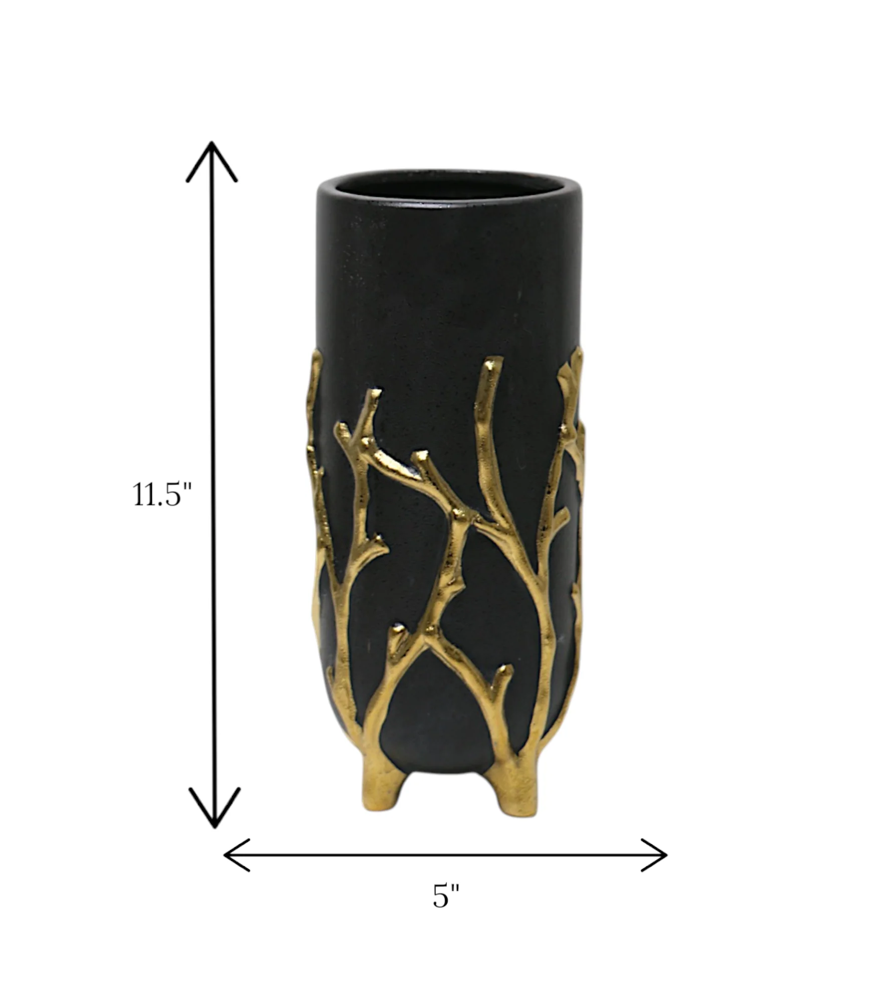 ceramic vase black & golden small china - Image 2