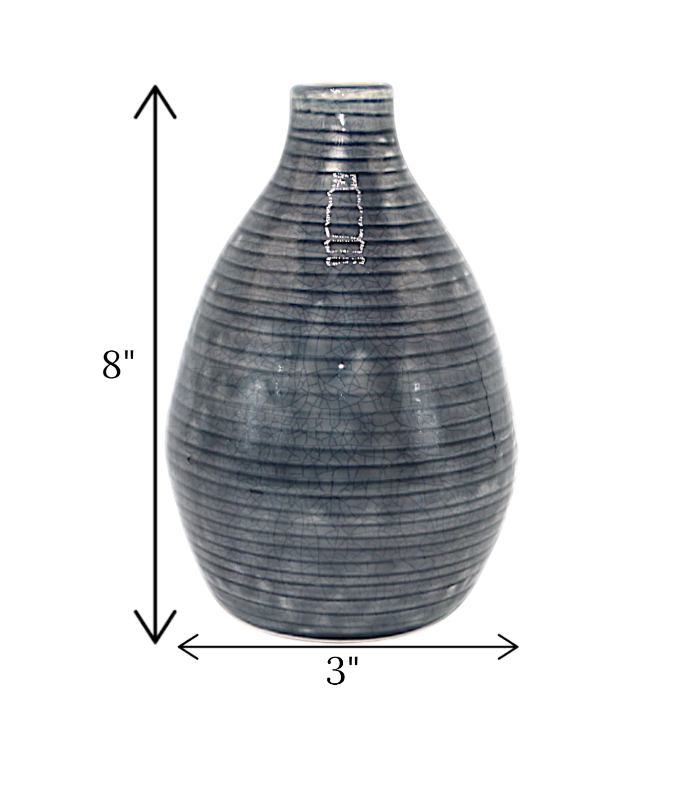 ceramic vase blue surahi china "8x3" - Image 2