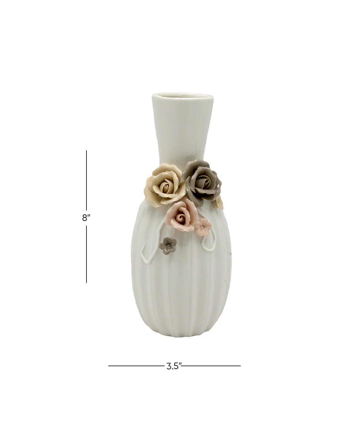 ceramic vase embosed 8''hx3.5" china d110 - Image 2