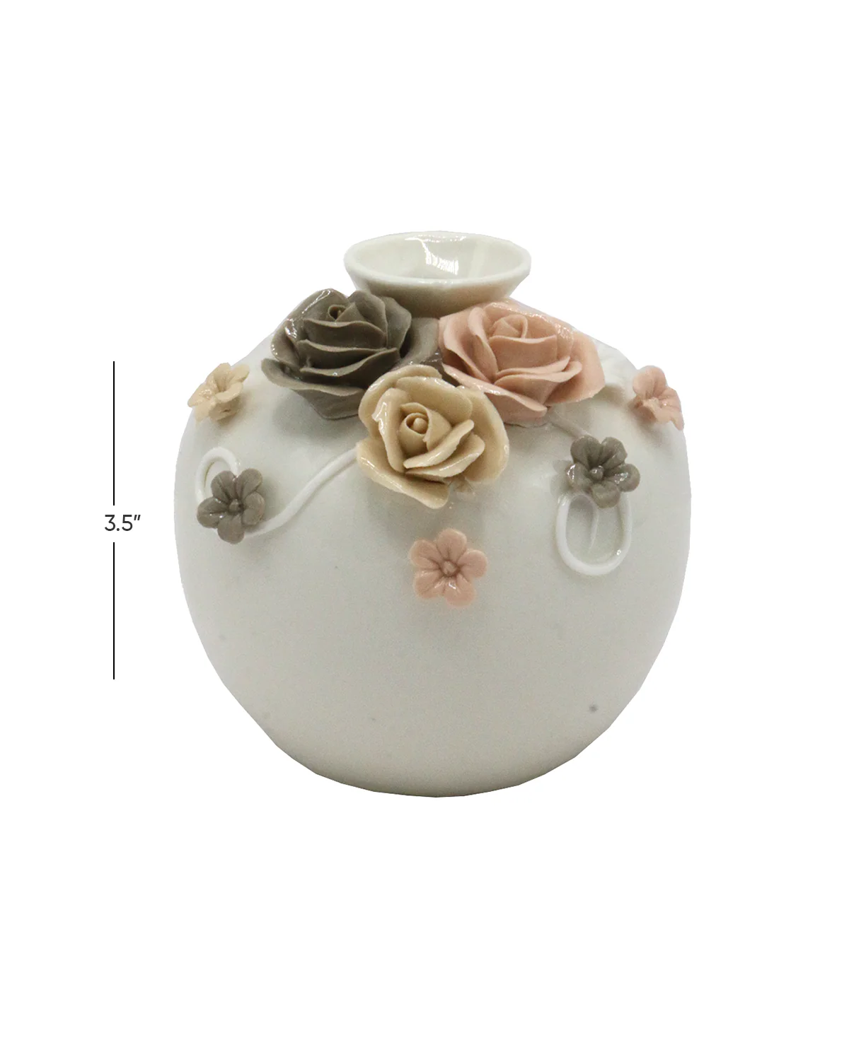 ceramic vase embosed mini 3.5'' china d116 - Image 2