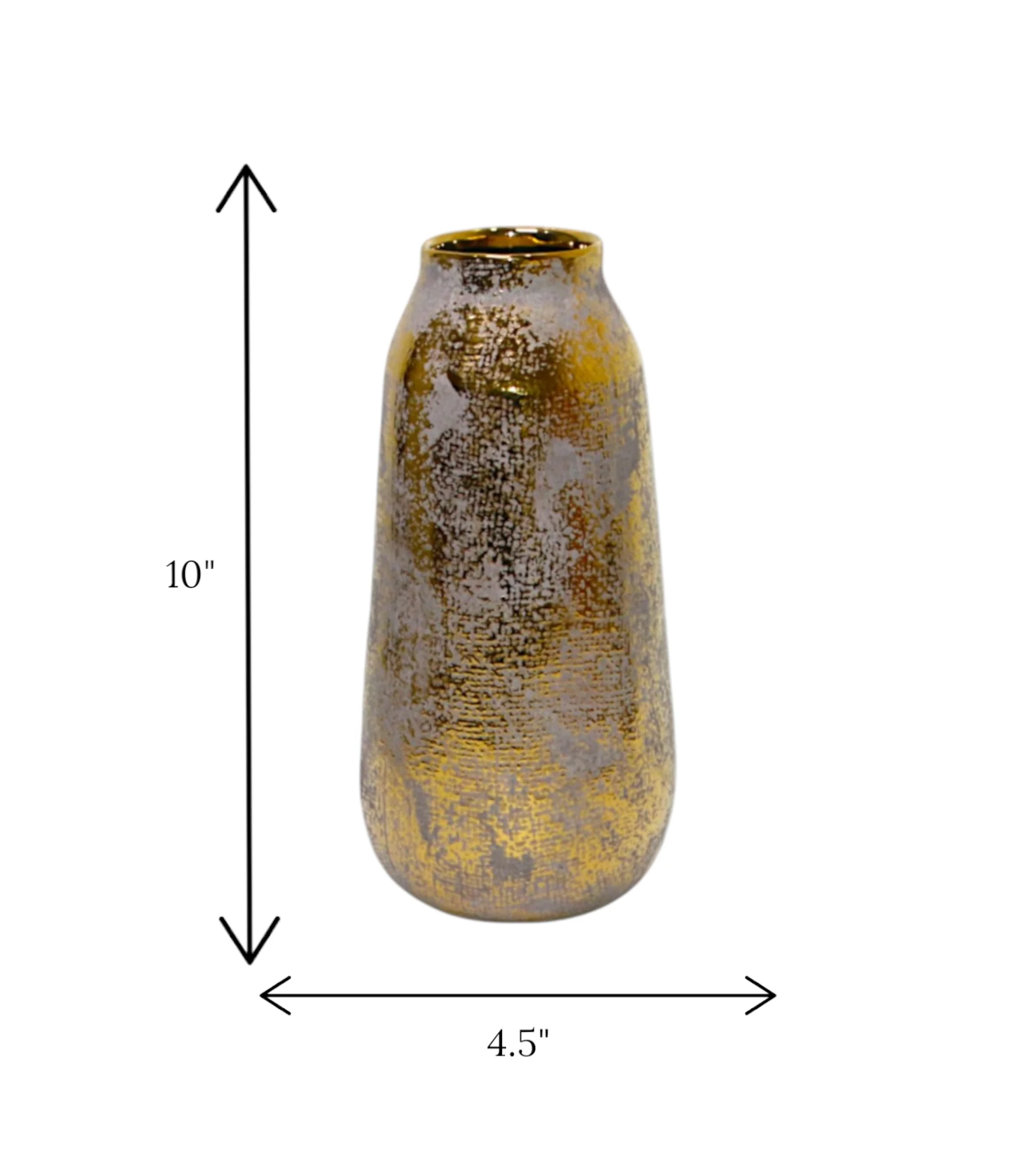 ceramic vase golden & gray small china - Image 2