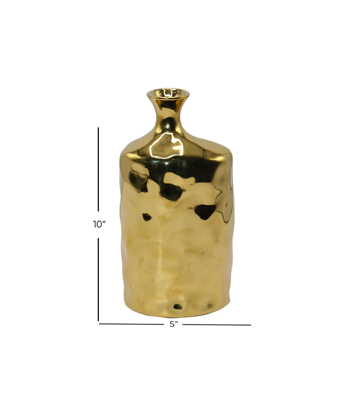 ceramic vase golden lines 10"x 5" china - Image 2