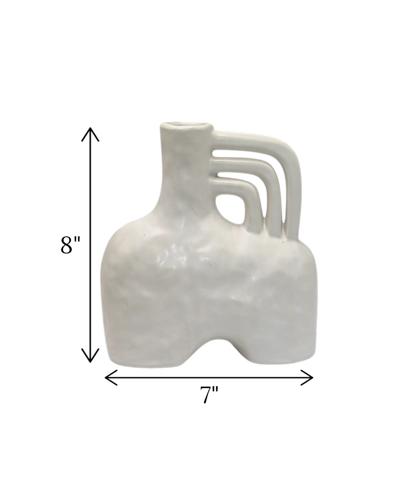 ceramic vase square shape white china "8x7" - Image 2