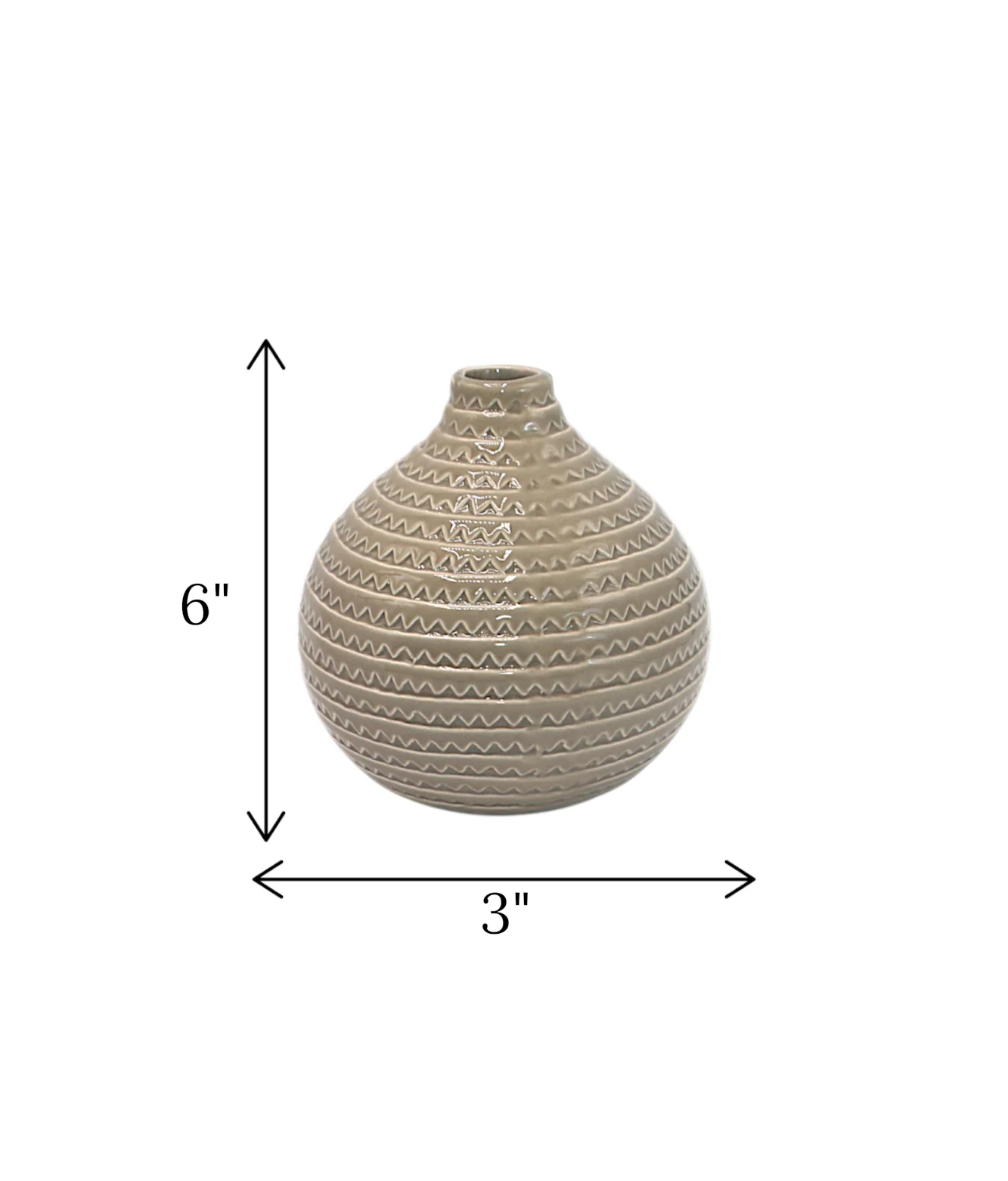 ceramic vase surahi light brown china "6x3" - Image 2