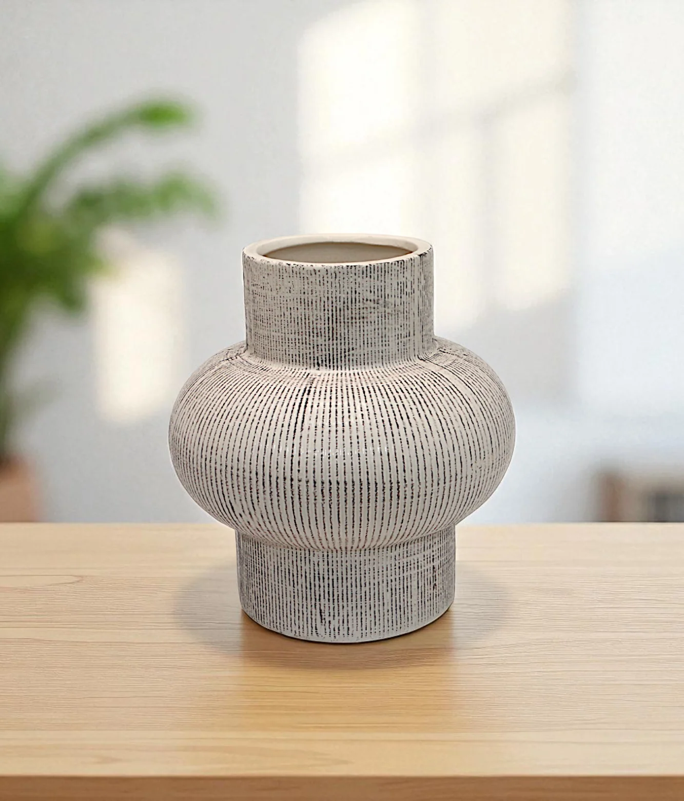 ceramic vase textured white china "7.9x4"