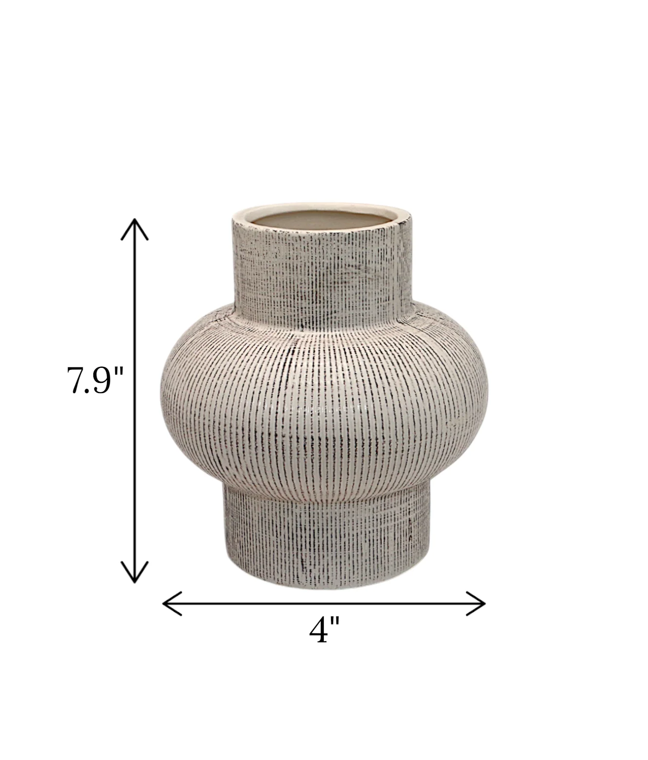 ceramic vase textured white china "7.9x4" - Image 2