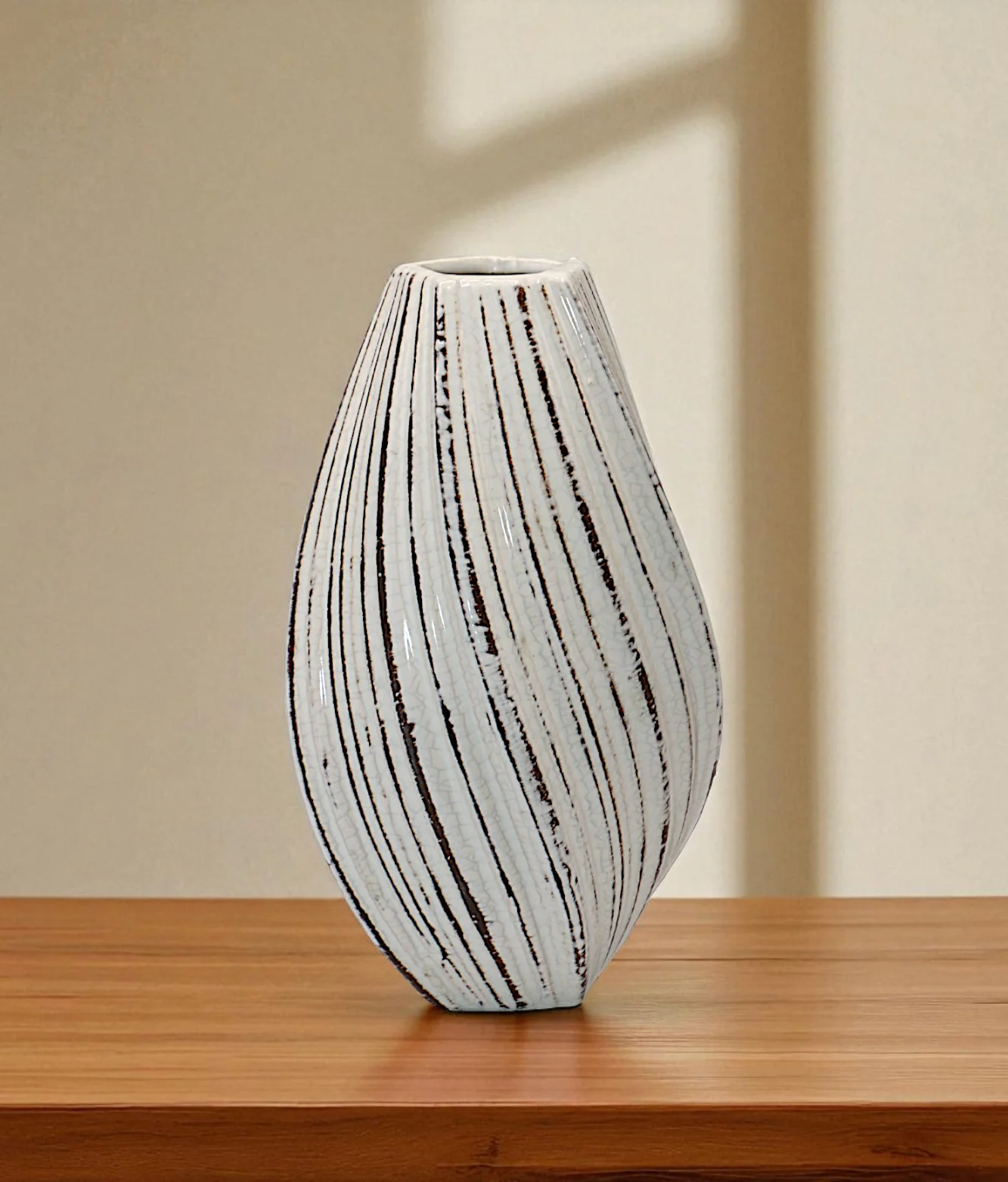 ceramic vase textured white china "9.4x3"