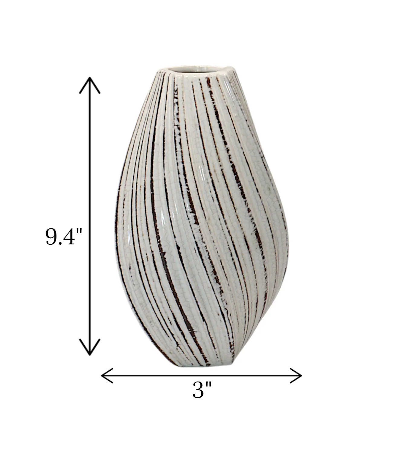 ceramic vase textured white china "9.4x3" - Image 2
