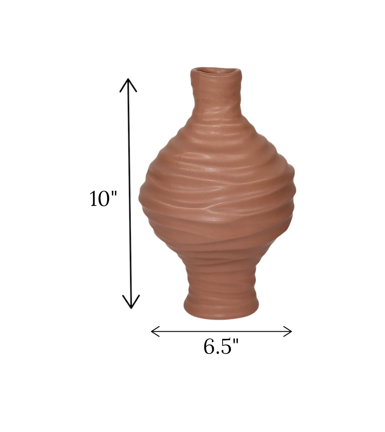 ceramic vase textured orange medium china 10x6.5 - Image 2