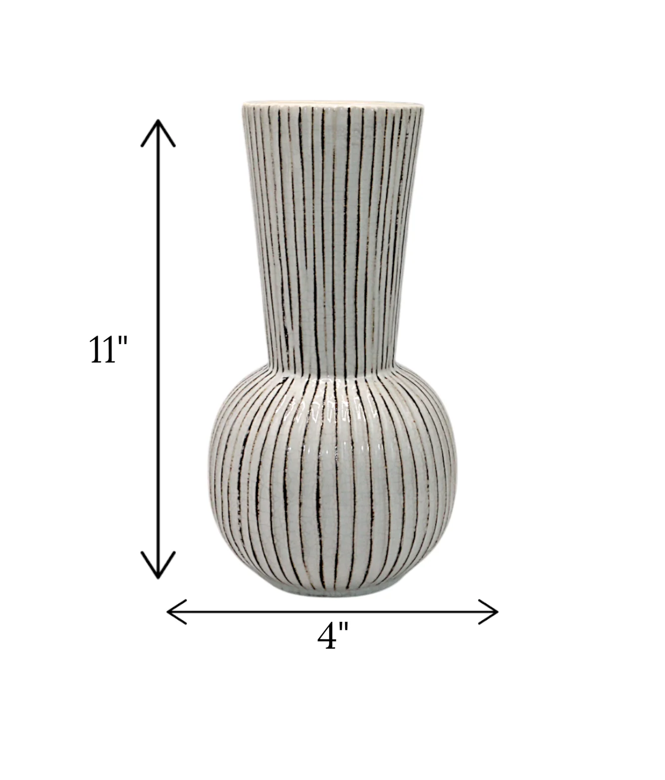 ceramic vase textured white large china "11x4" - Image 2