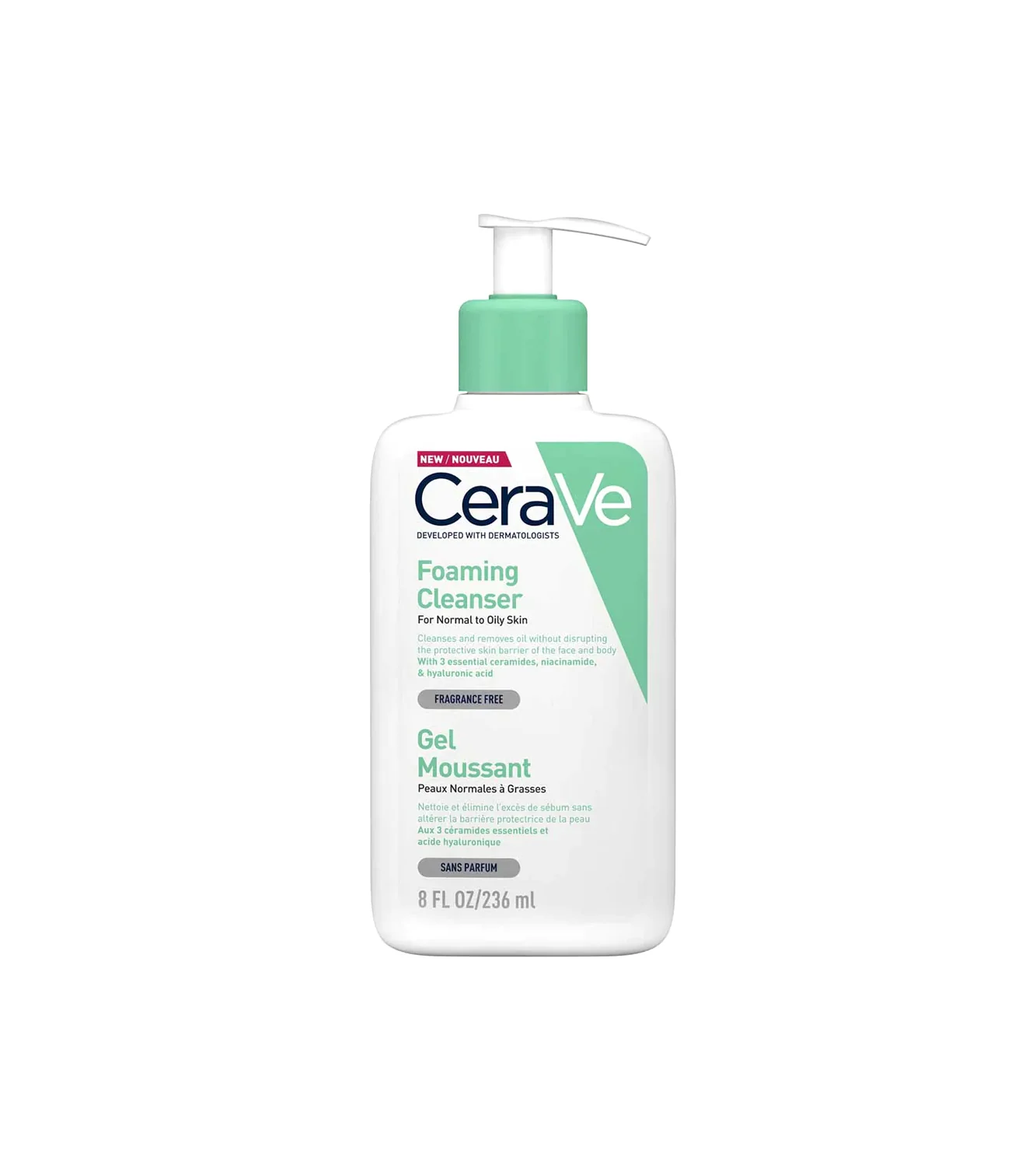 cerave cleanser foaming normal to oily gel moussant 236ml