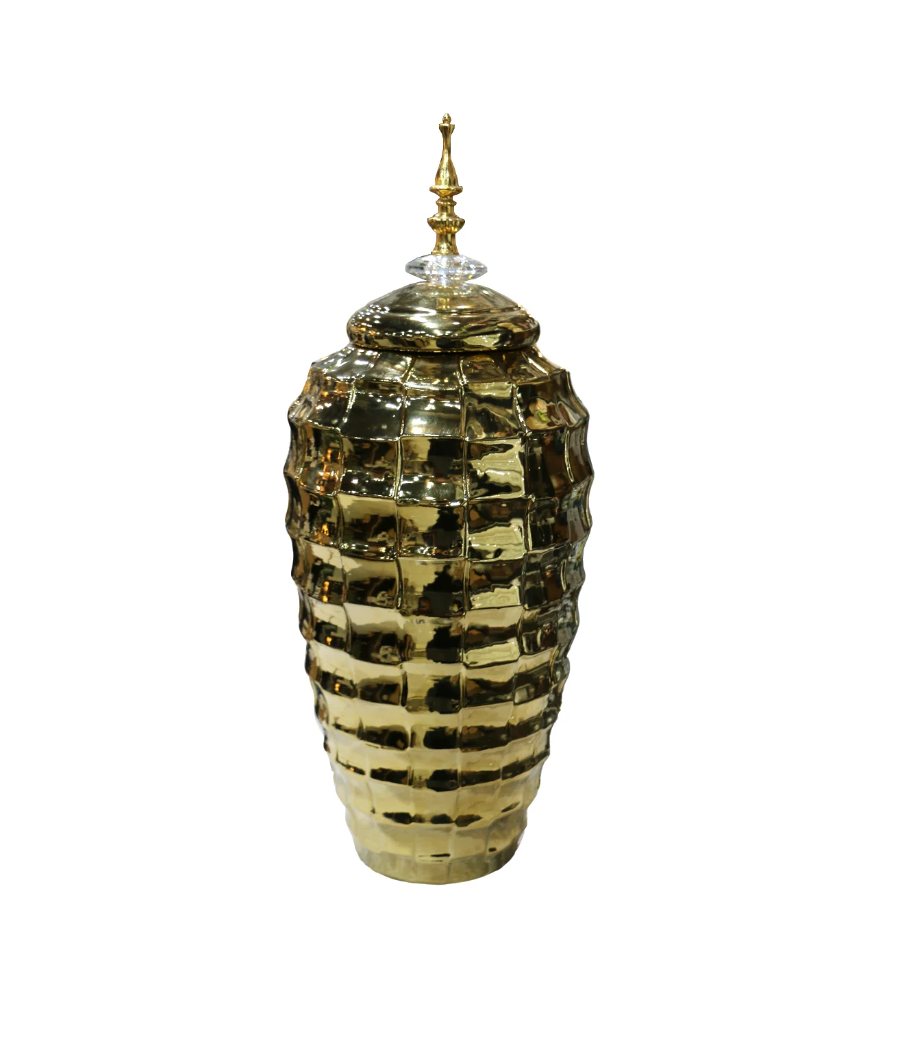 ceremic candy vase golden l - Image 2