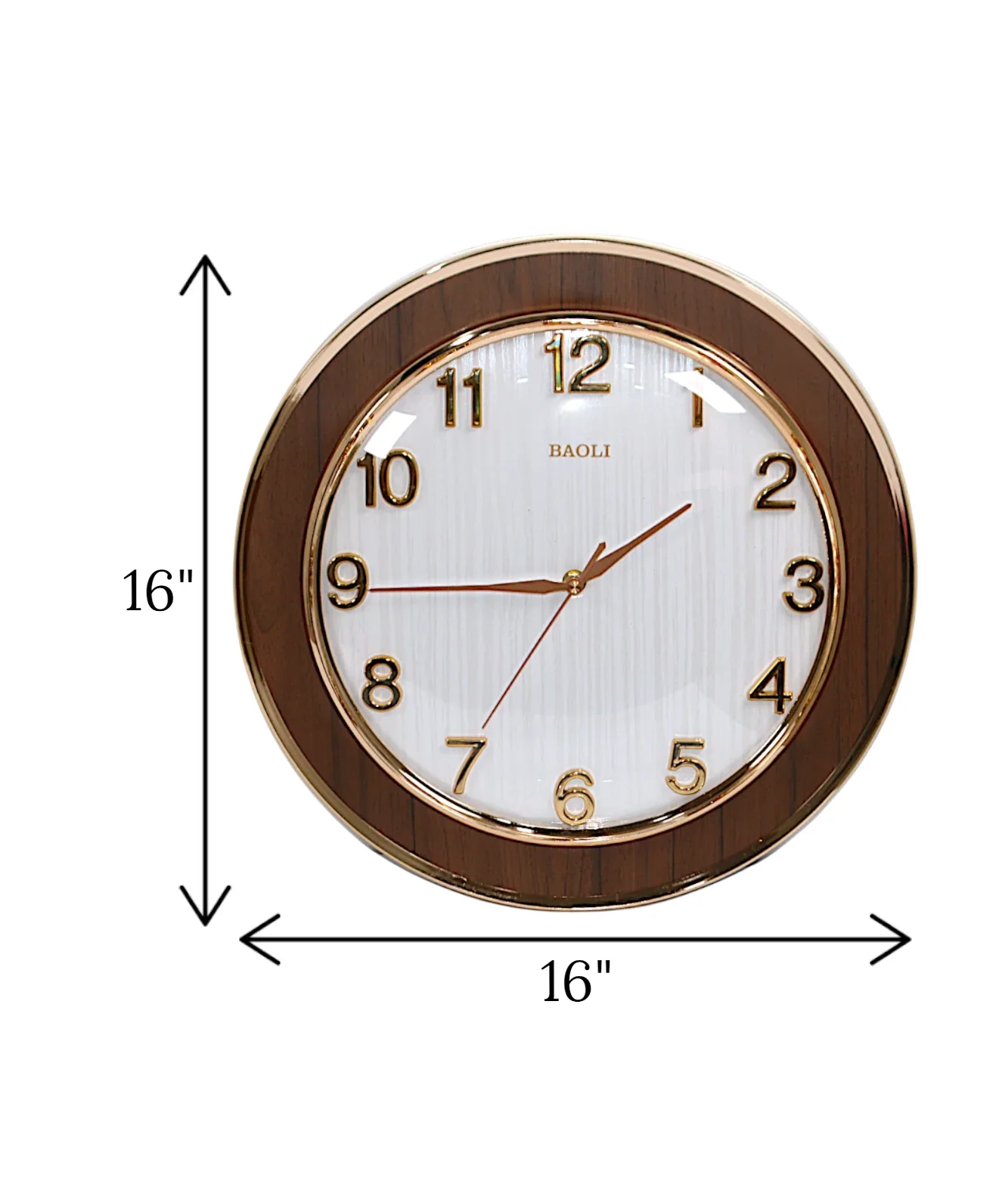 clock wood white 16"x16" china - Image 2