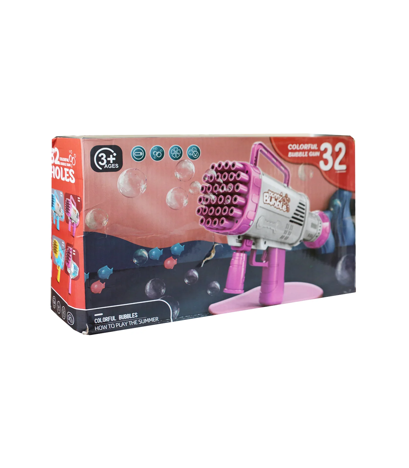 colorful bubble gun 32holes 10"x6" - Image 2