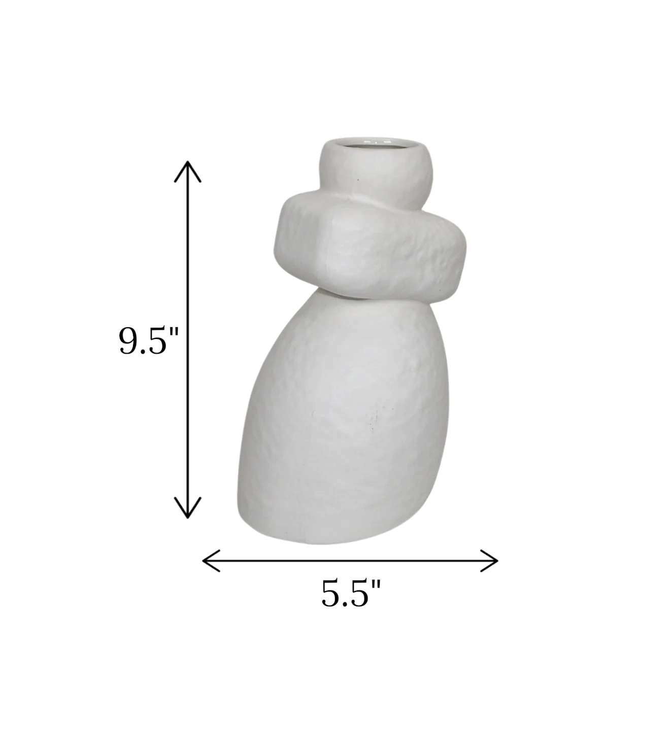 creative ceramic vase off white large china 9.5x5.5 - Image 2
